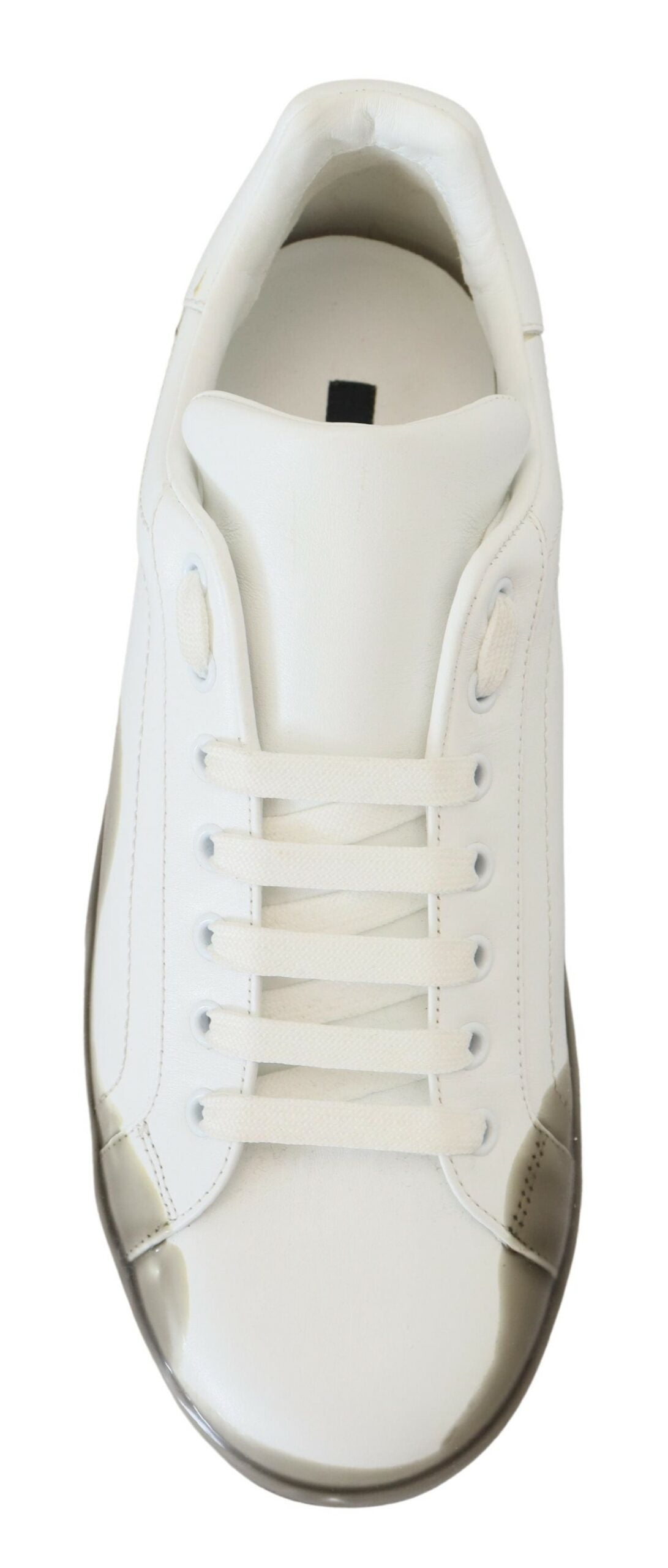 Dolce & Gabbana Elegant White Low Top Leather Sneakers