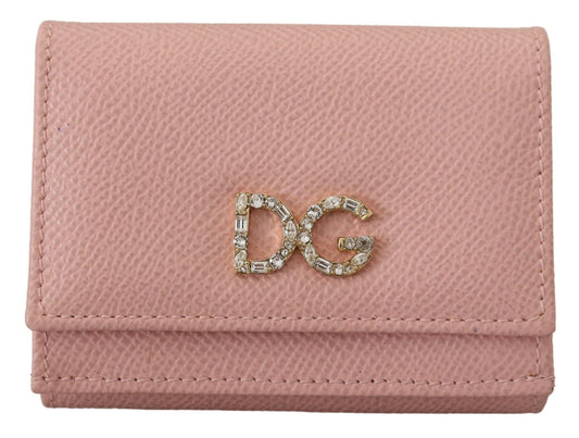 Dolce & Gabbana Elegant Pink Leather French Flap Wallet