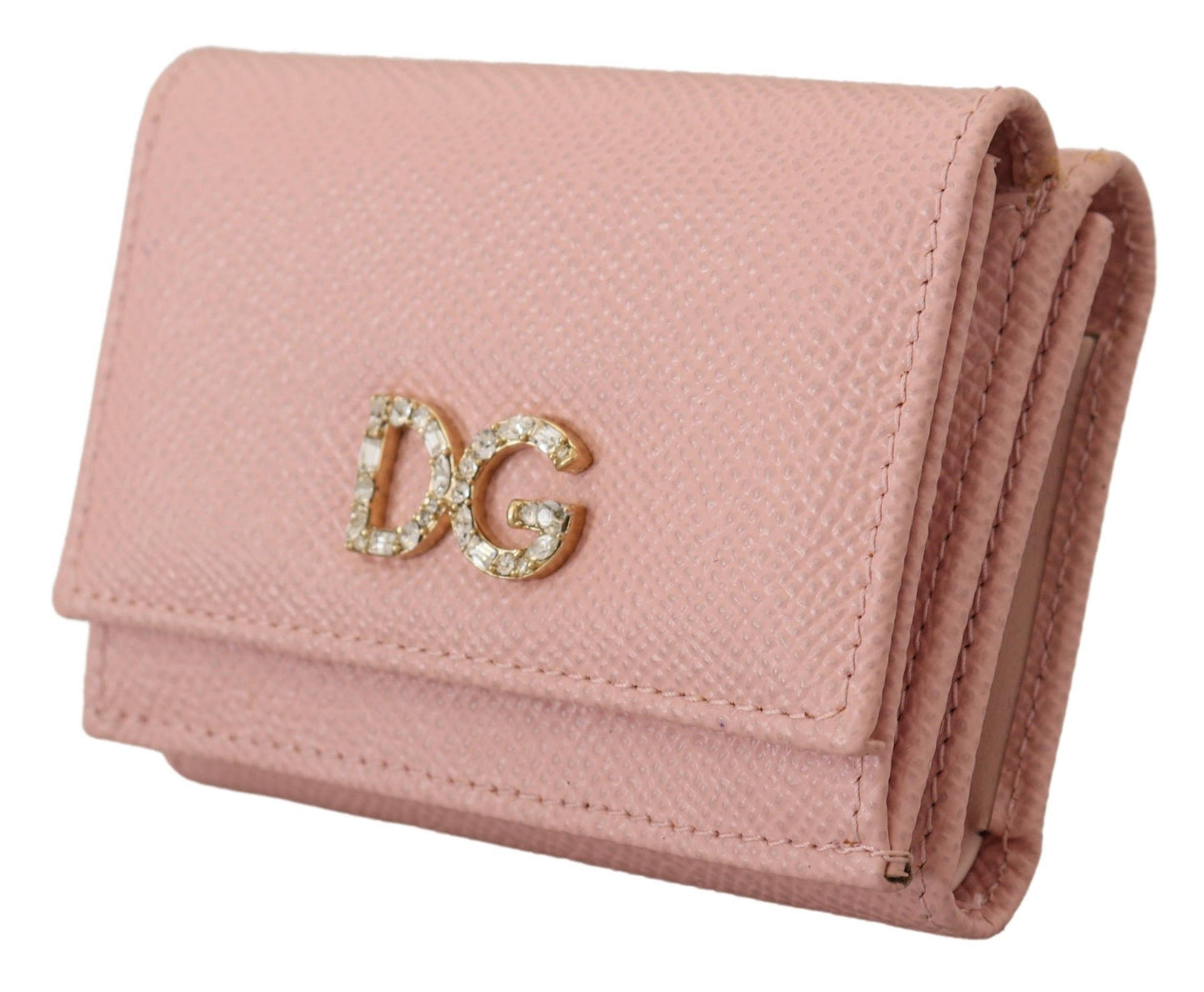 Dolce & Gabbana Elegant Pink Leather French Flap Wallet