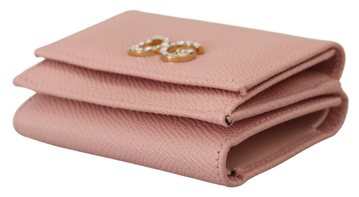 Dolce & Gabbana Elegant Pink Leather French Flap Wallet