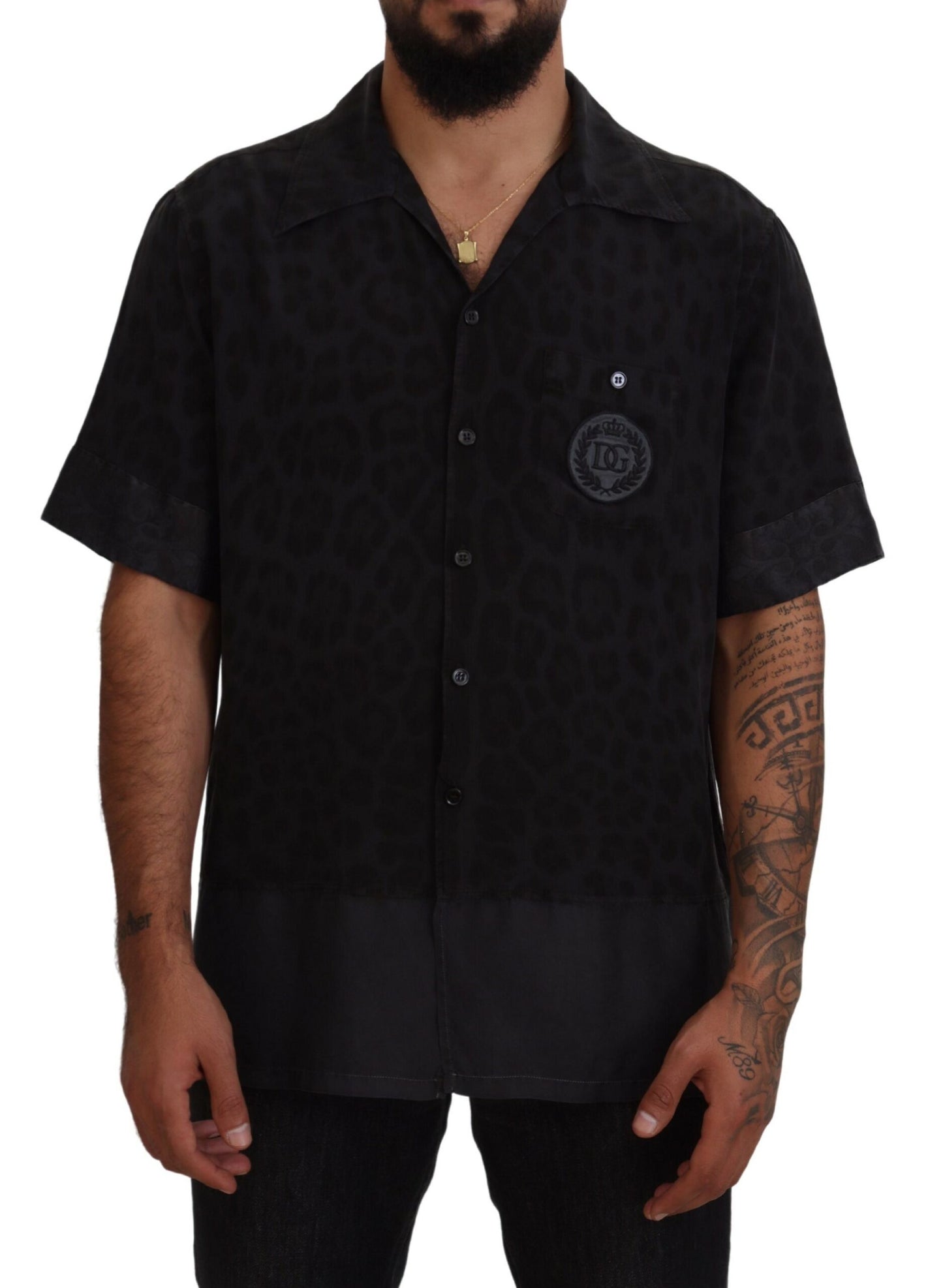 Dolce & Gabbana Elegant Silk Black Casual Shirt