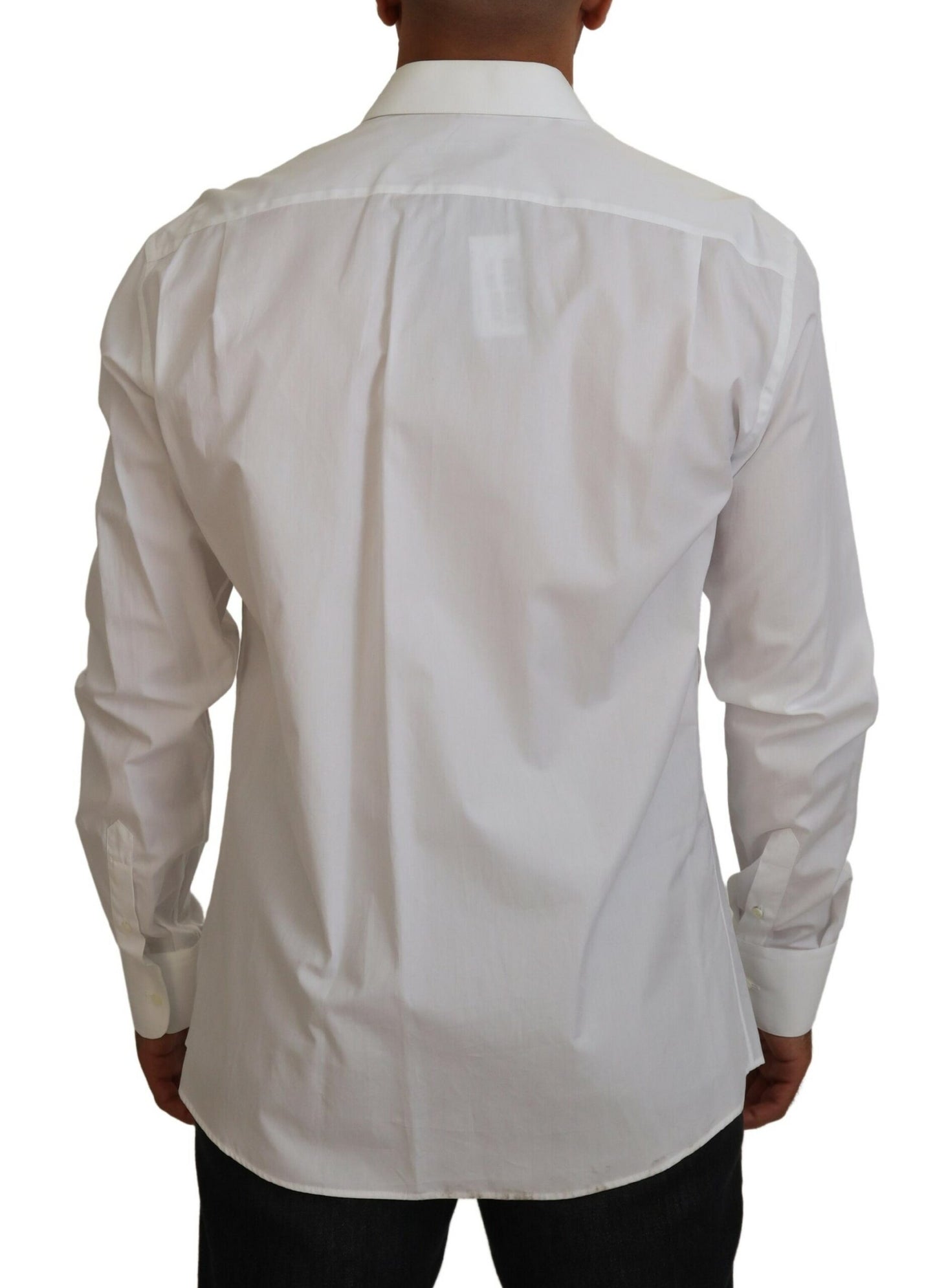 Dolce & Gabbana Elegant Embellished White Cotton Shirt