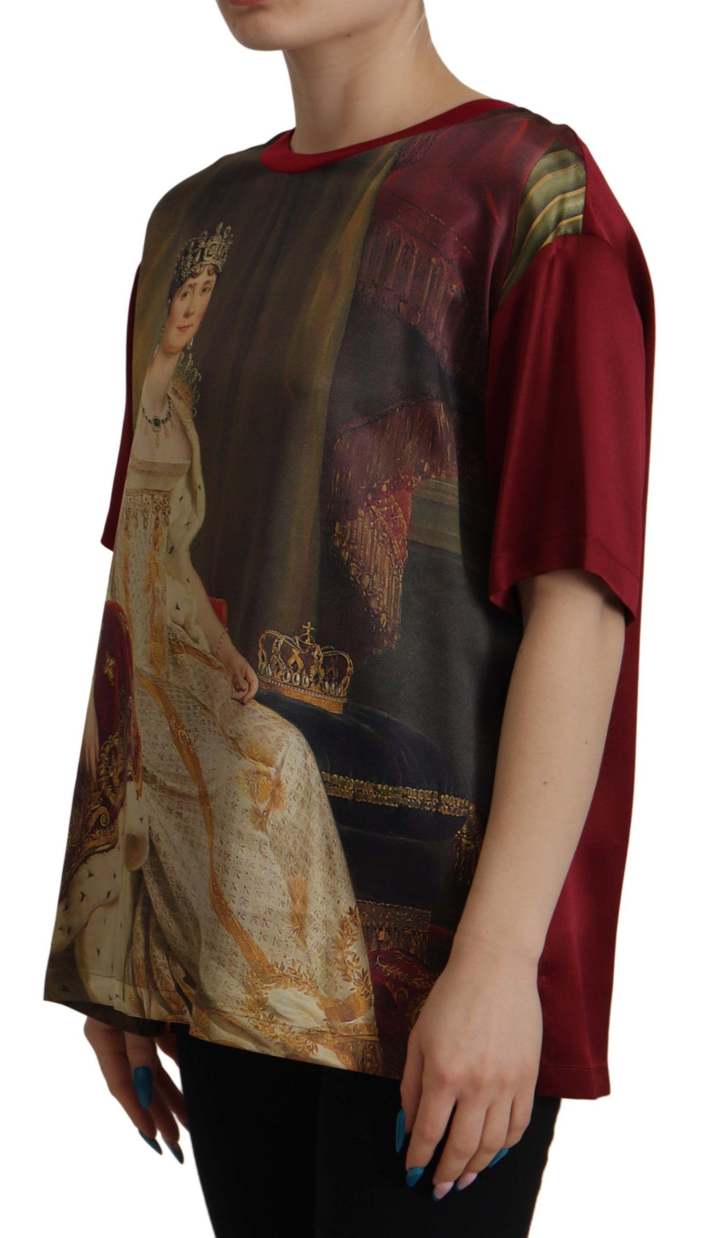 Dolce & Gabbana Multicolor Josephine Bonaparte Print Silk  T-shirt