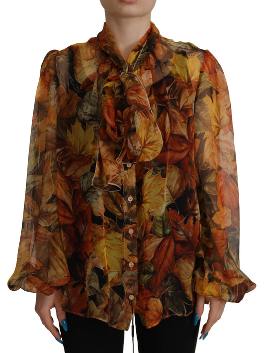 Dolce & Gabbana Elegant Silk Ascot Collar Blouse