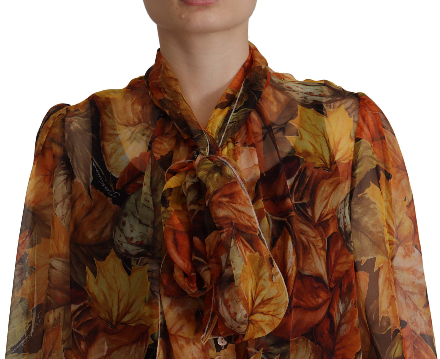 Dolce & Gabbana Elegant Silk Ascot Collar Blouse