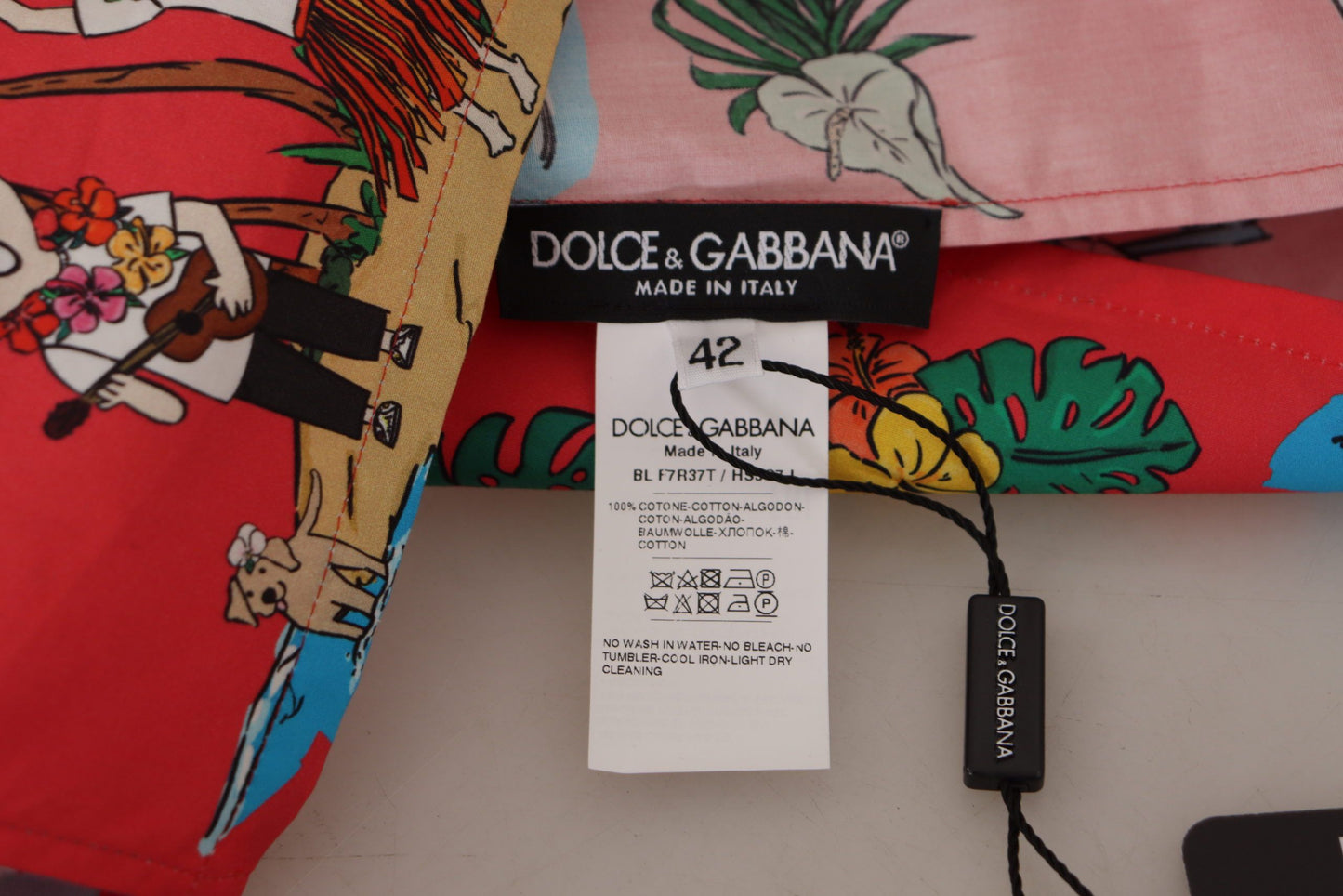 Dolce & Gabbana Red Multicolor Beach Motif Cotton T-Shirt