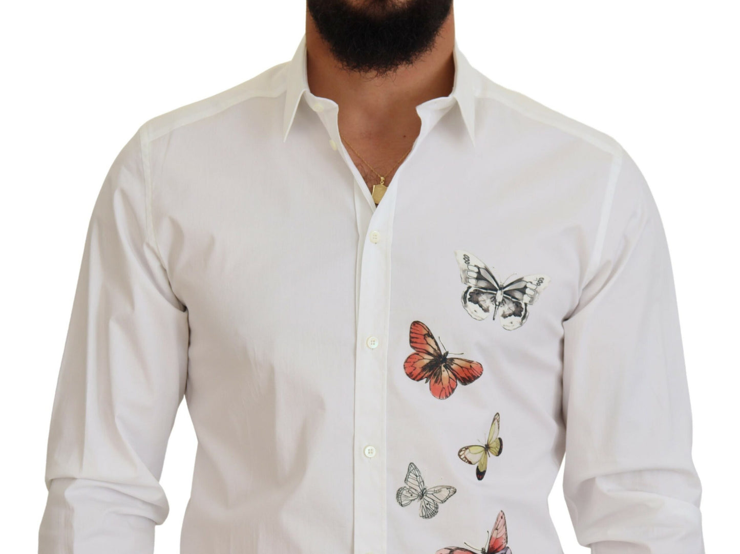 Dolce & Gabbana Elegant Butterfly Print Dress Shirt