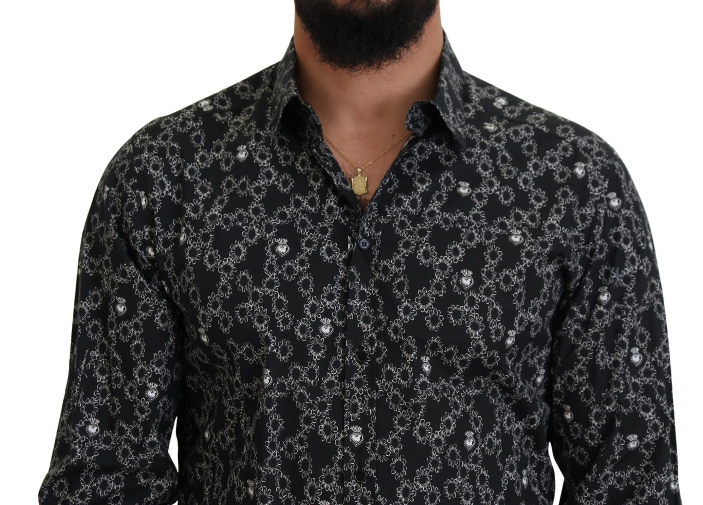 Elegant Black Printed Cotton Shirt