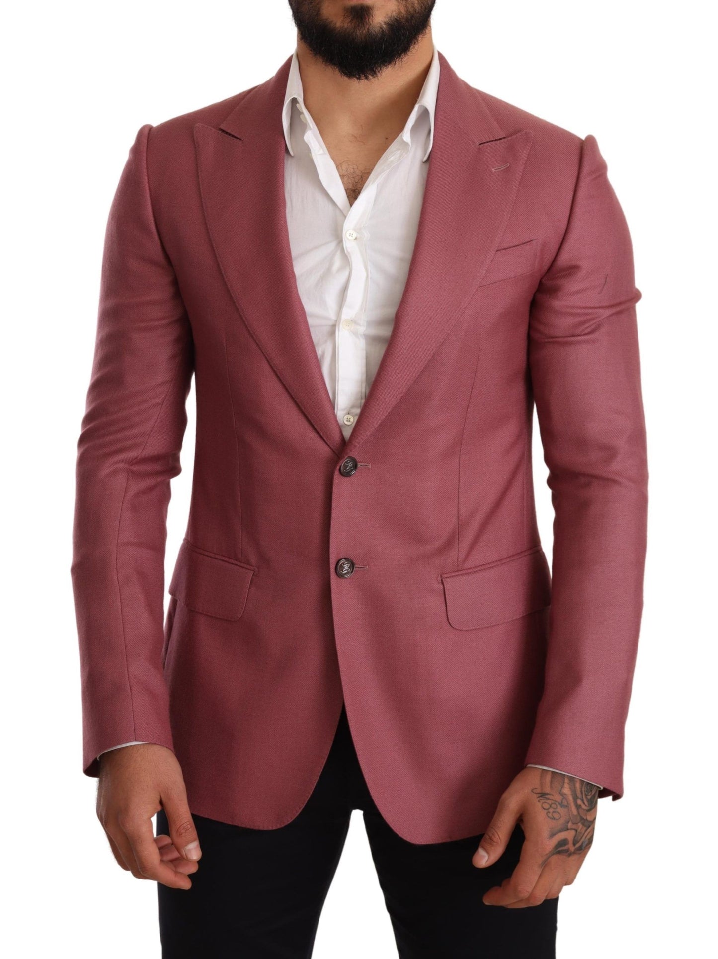 Dolce & Gabbana Elegant Pink Cashmere Silk Men's Blazer