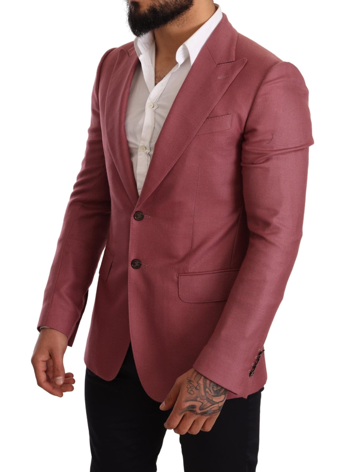 Dolce & Gabbana Elegant Pink Cashmere Silk Men's Blazer