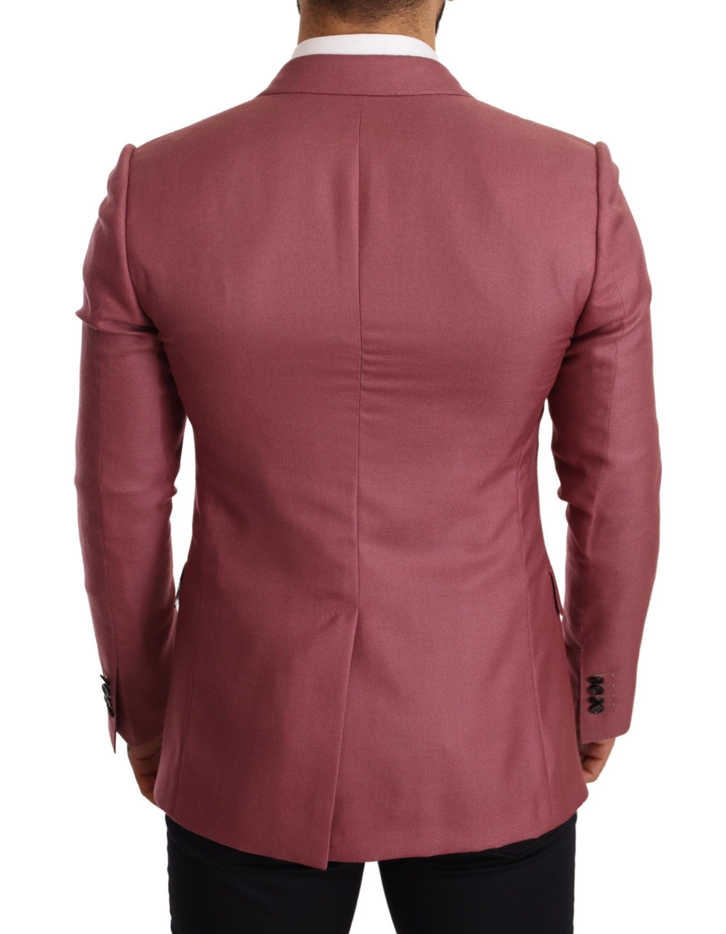 Dolce & Gabbana Elegant Pink Cashmere Silk Men's Blazer