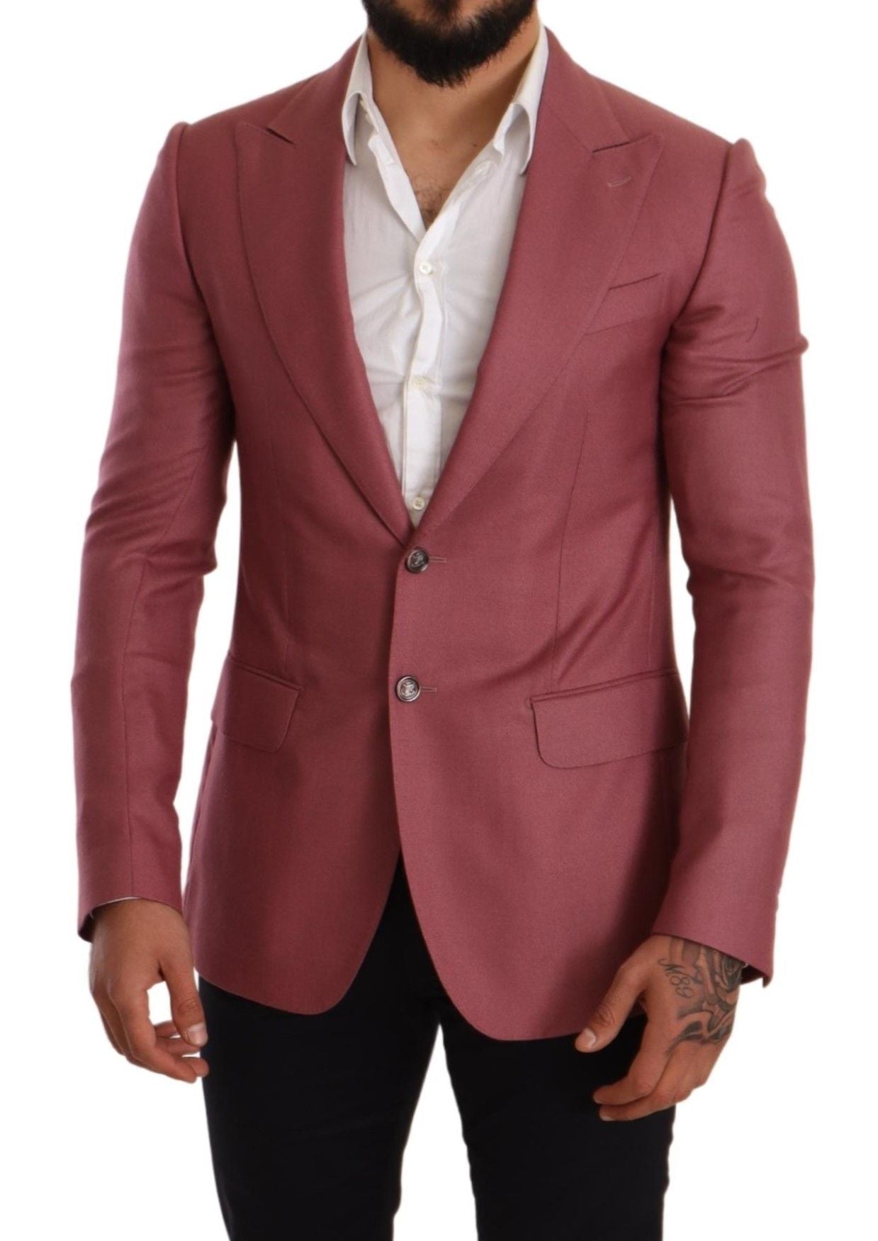 Dolce & Gabbana Elegant Pink Cashmere Silk Men's Blazer