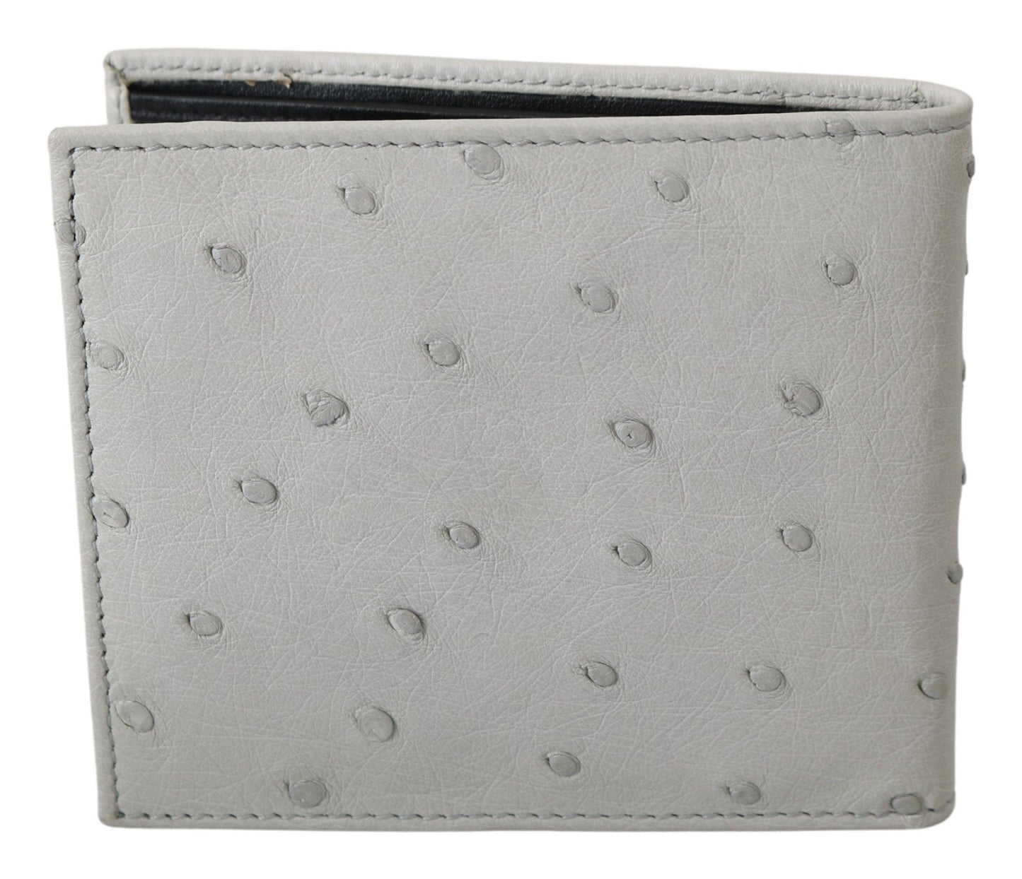 Dolce & Gabbana Elegant Ostrich Leather Bifold Wallet