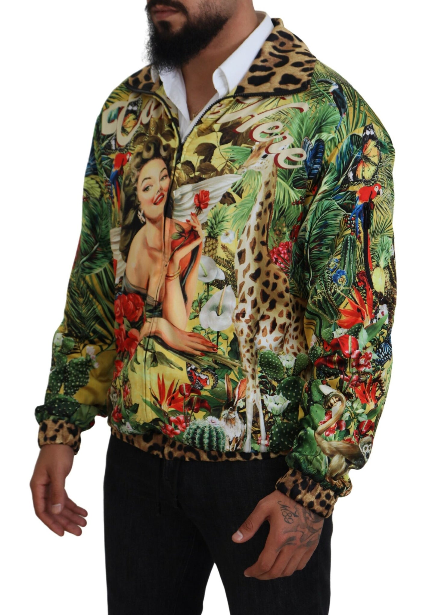 Dolce & Gabbana Tropical Print Zip Cardigan Jacket