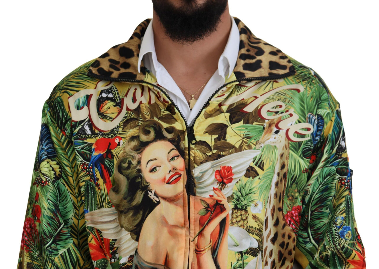 Dolce & Gabbana Tropical Print Zip Cardigan Jacket