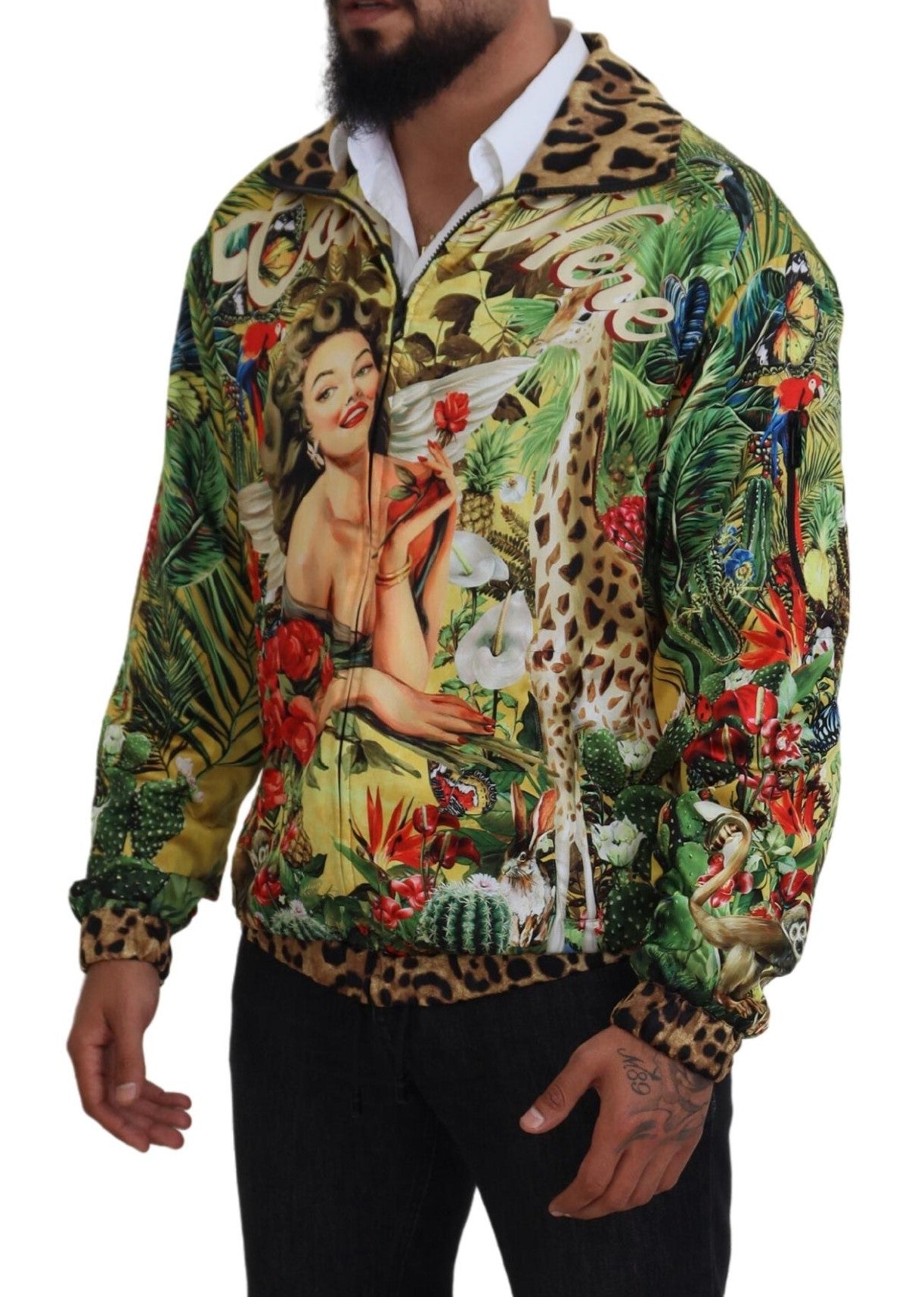 Dolce & Gabbana Tropical Print Zip Cardigan Jacket