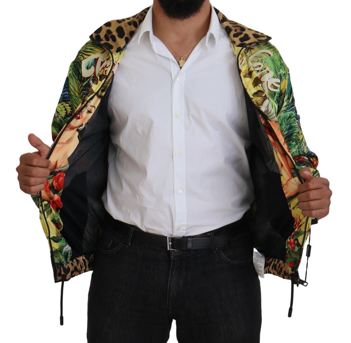 Dolce & Gabbana Tropical Print Zip Cardigan Jacket