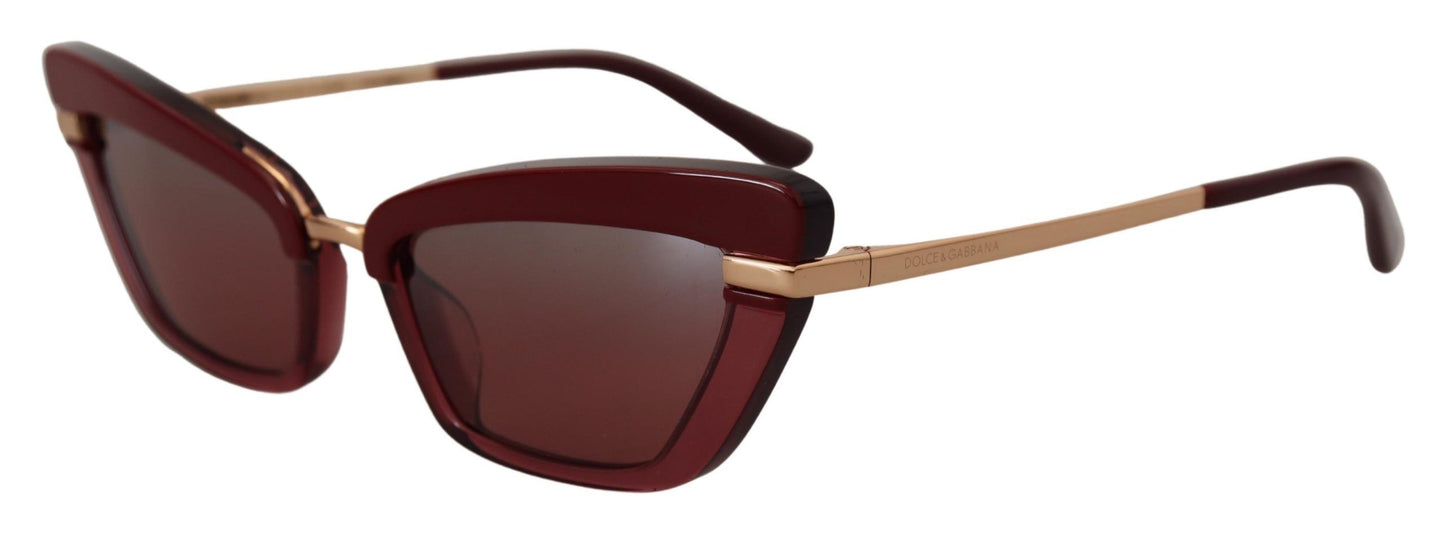 Dolce & Gabbana Elegant Bordeaux Cat Eye Sunglasses