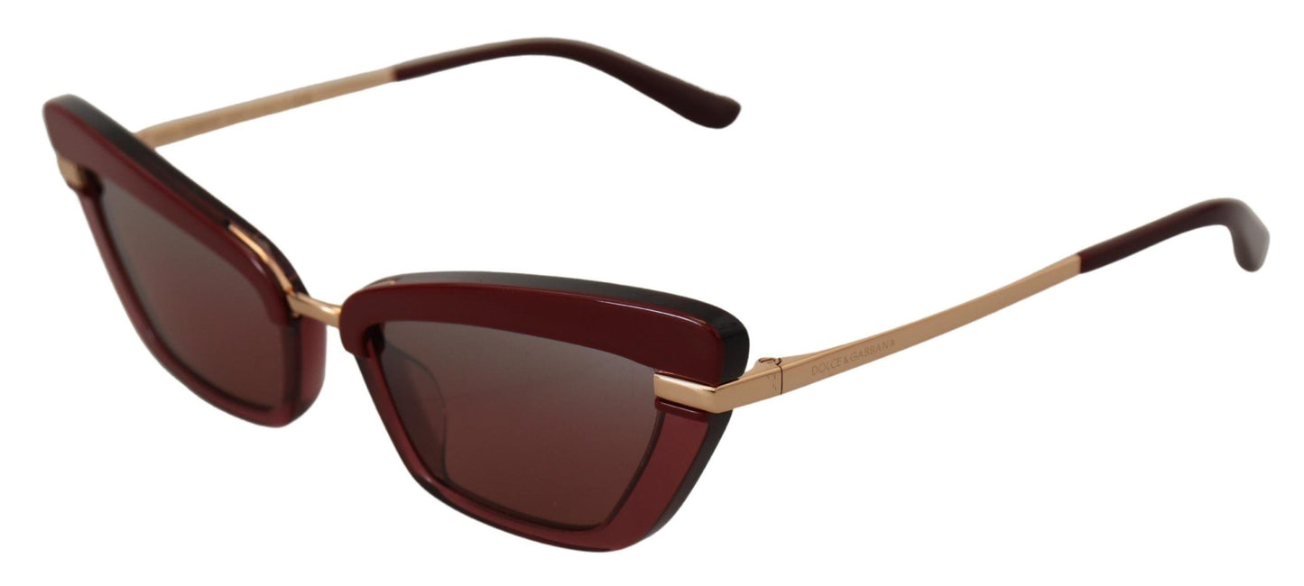 Dolce & Gabbana Elegant Bordeaux Cat Eye Sunglasses