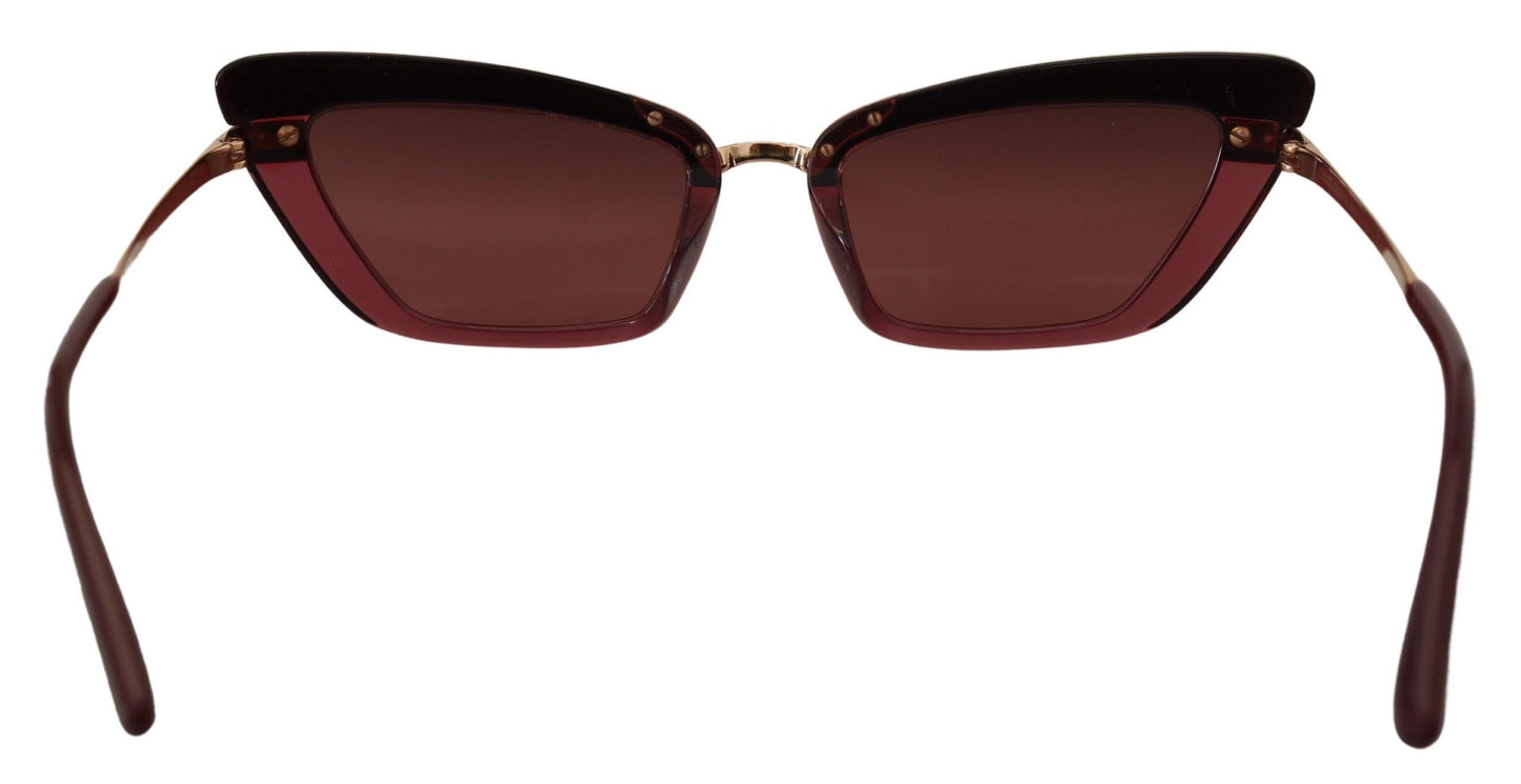 Dolce & Gabbana Elegant Bordeaux Cat Eye Sunglasses