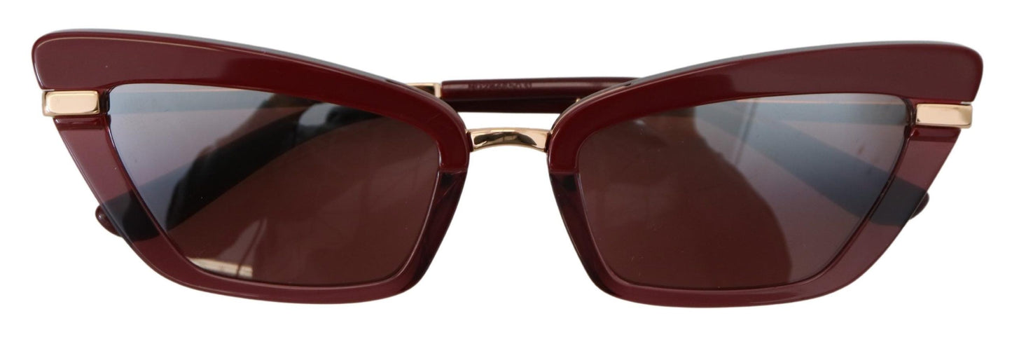 Dolce & Gabbana Elegant Bordeaux Cat Eye Sunglasses