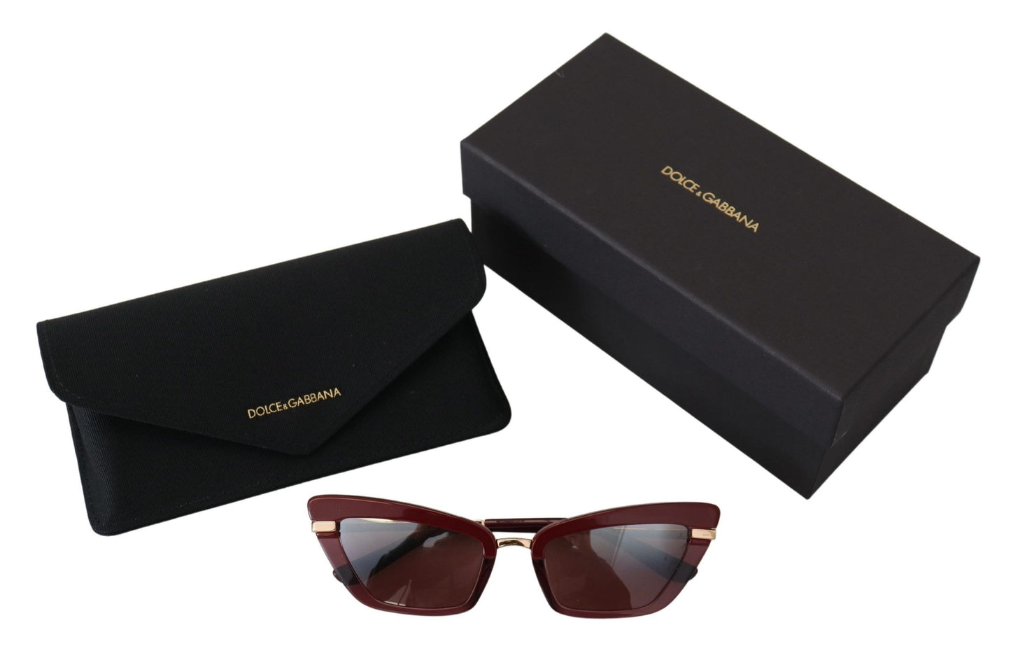 Dolce & Gabbana Elegant Bordeaux Cat Eye Sunglasses