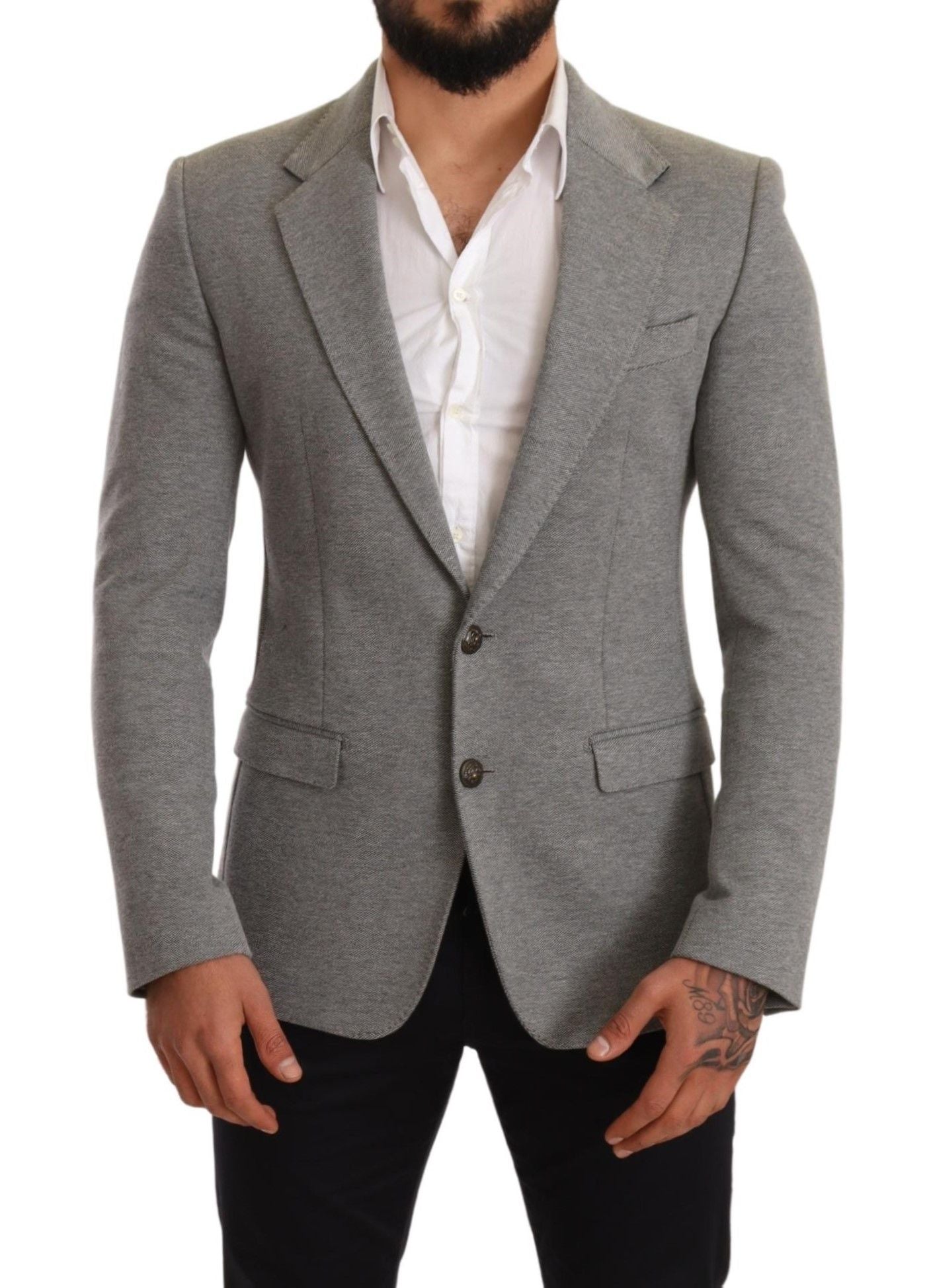 Dolce & Gabbana Elegant Slim Fit Gray Blazer