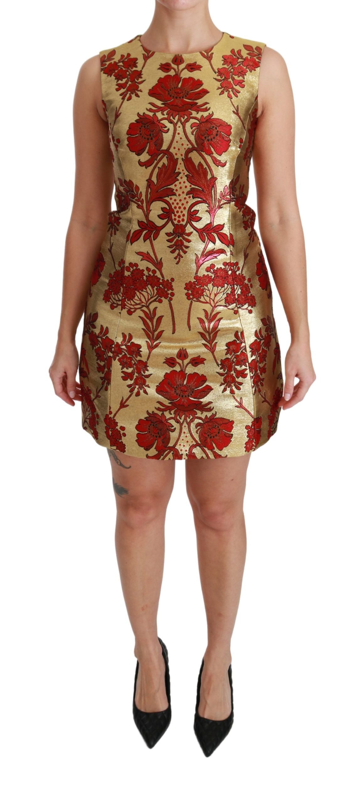 Dolce & Gabbana Elegant Mini Sleeveless Jacquard Dress