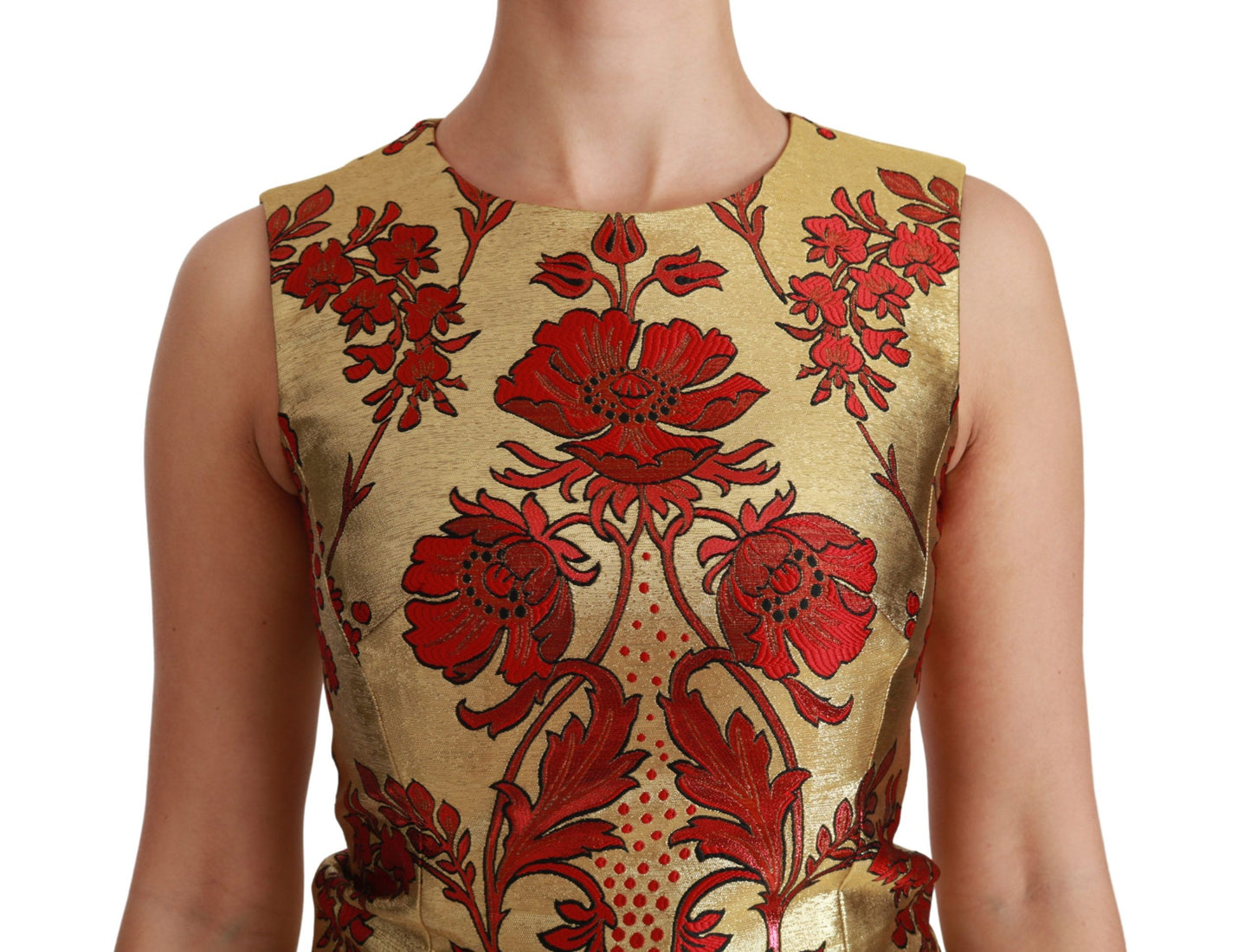 Dolce & Gabbana Elegant Mini Sleeveless Jacquard Dress