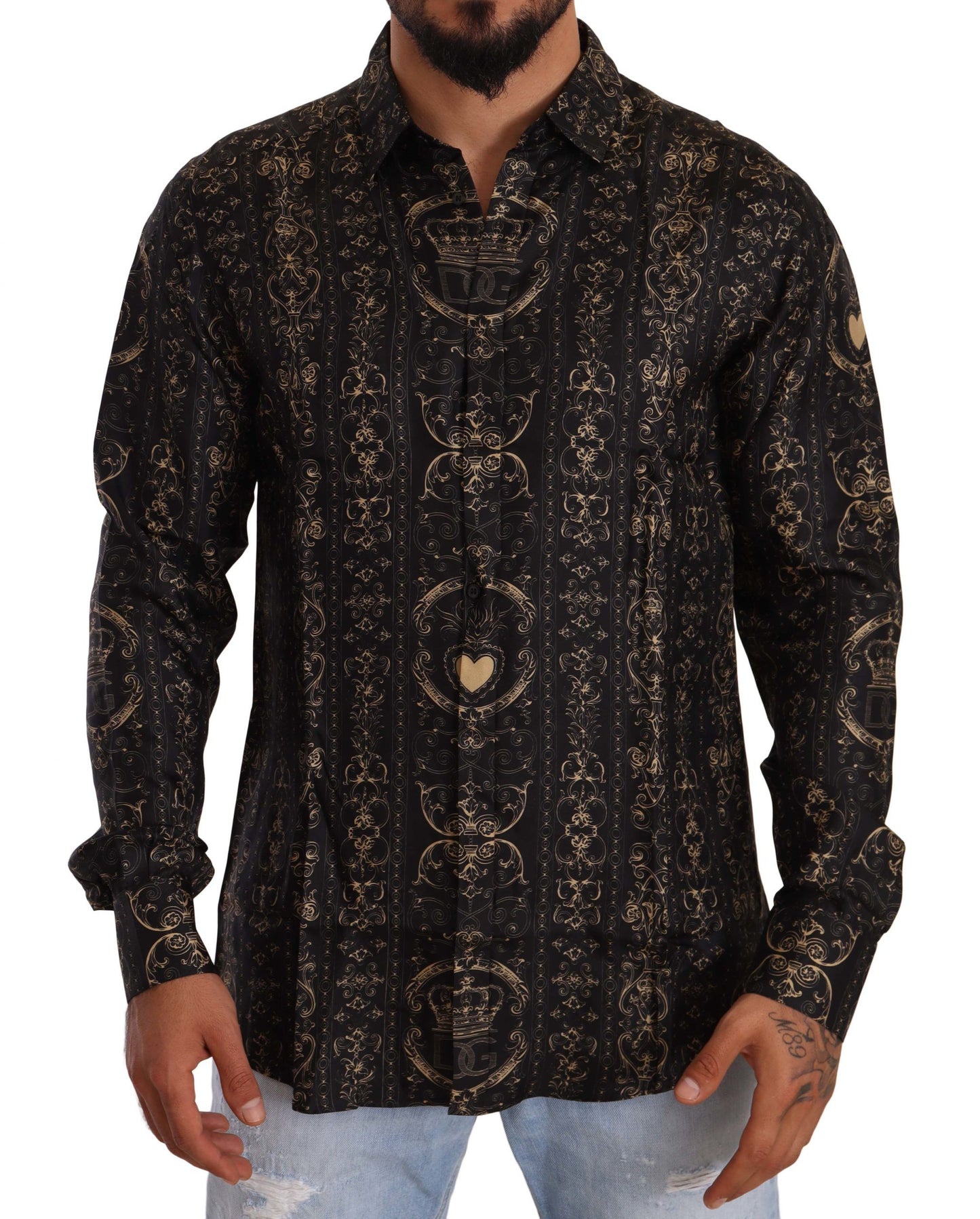 Dolce & Gabbana Elegant Silk Martini Dress Shirt