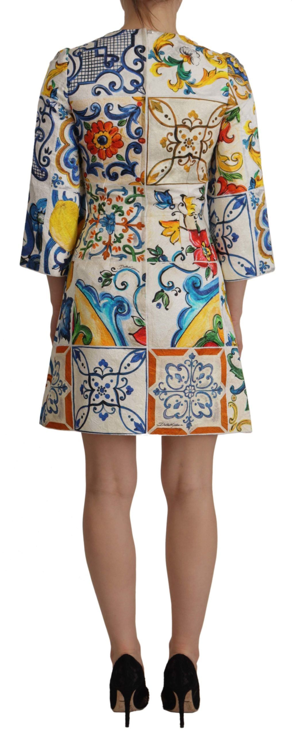 Dolce & Gabbana Chic Majolica Mini Jacquard Dress