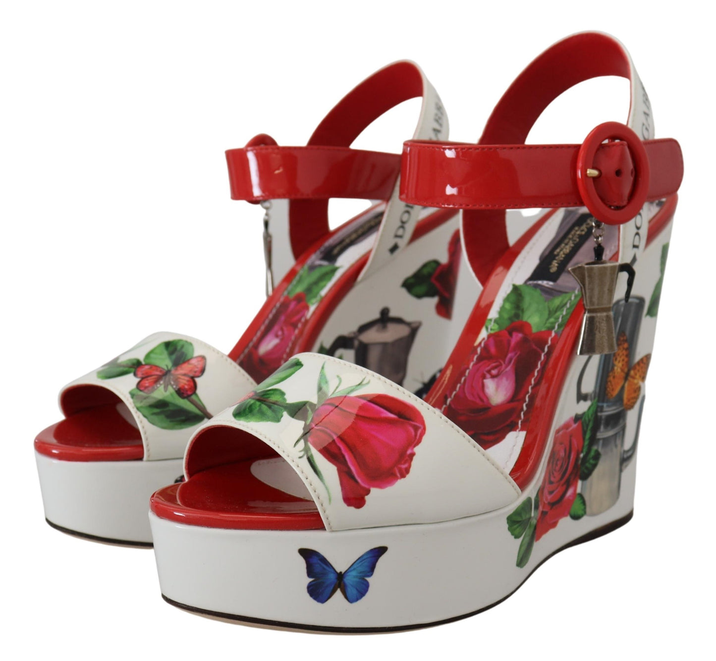 Dolce & Gabbana Multicolor Leather Wedge Sandals