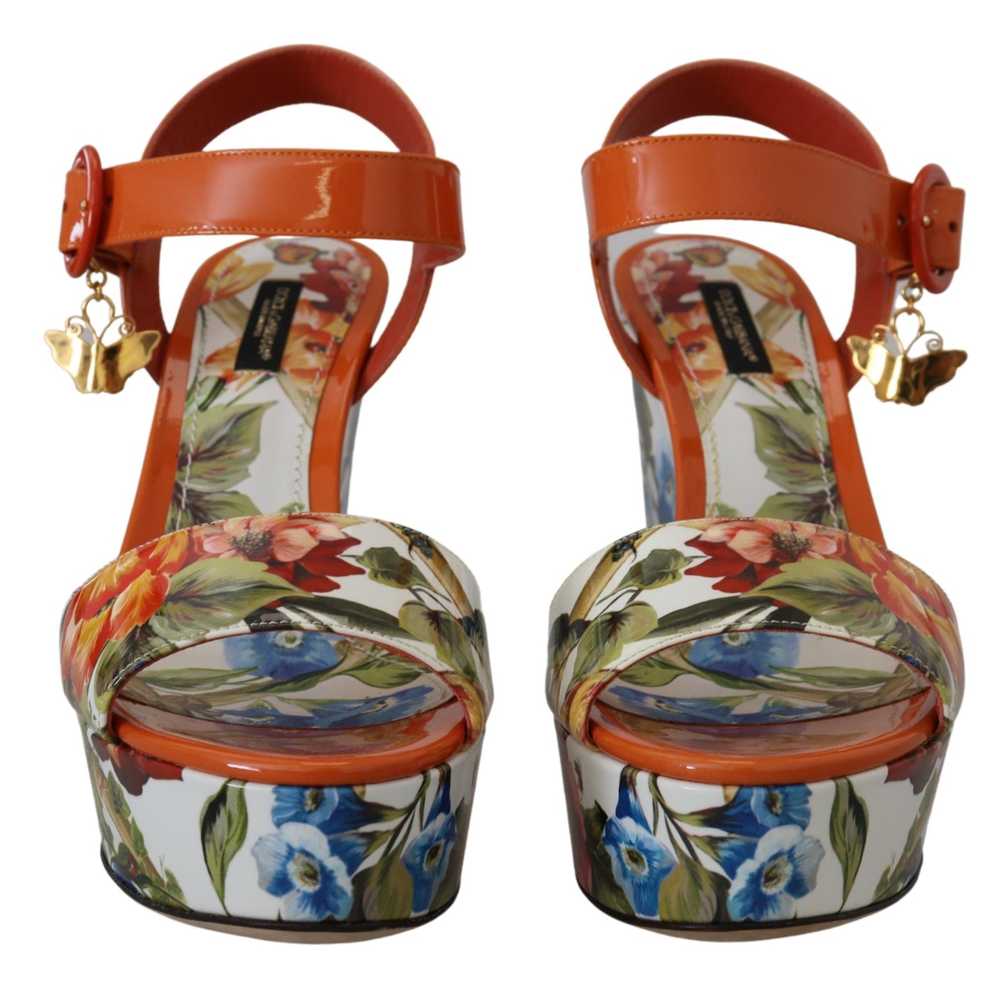 Dolce & Gabbana Multicolor Floral Print Wedge Sandals