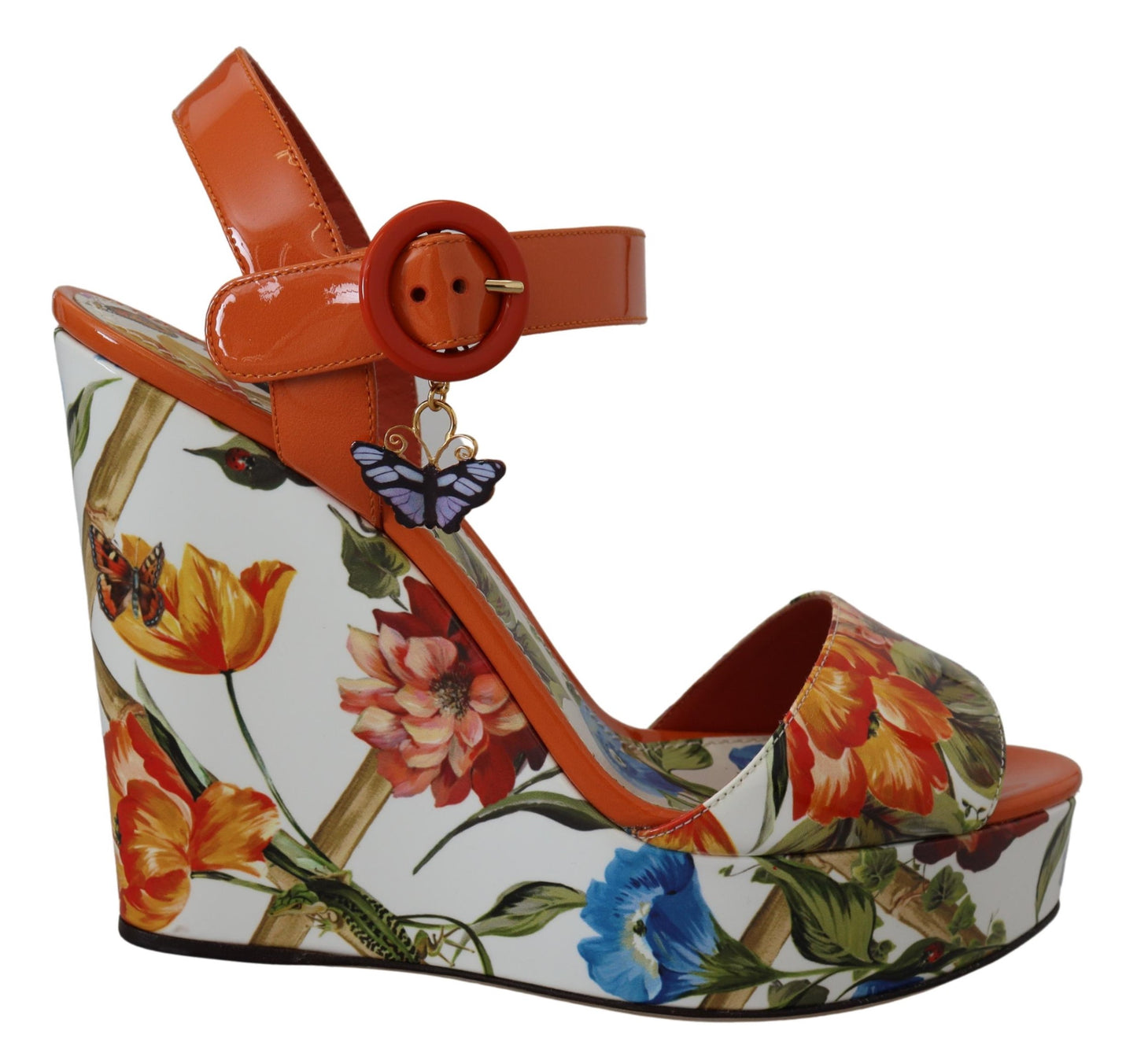 Dolce & Gabbana Multicolor Floral Print Wedge Sandals