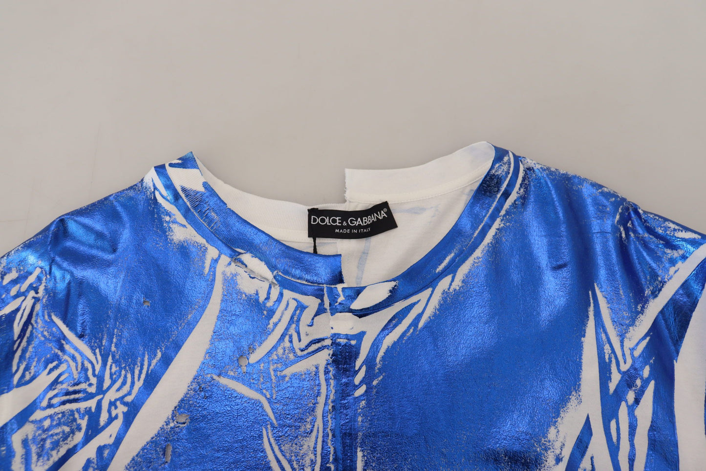 Dolce & Gabbana Chic Blue Cotton Crew Neck Tee