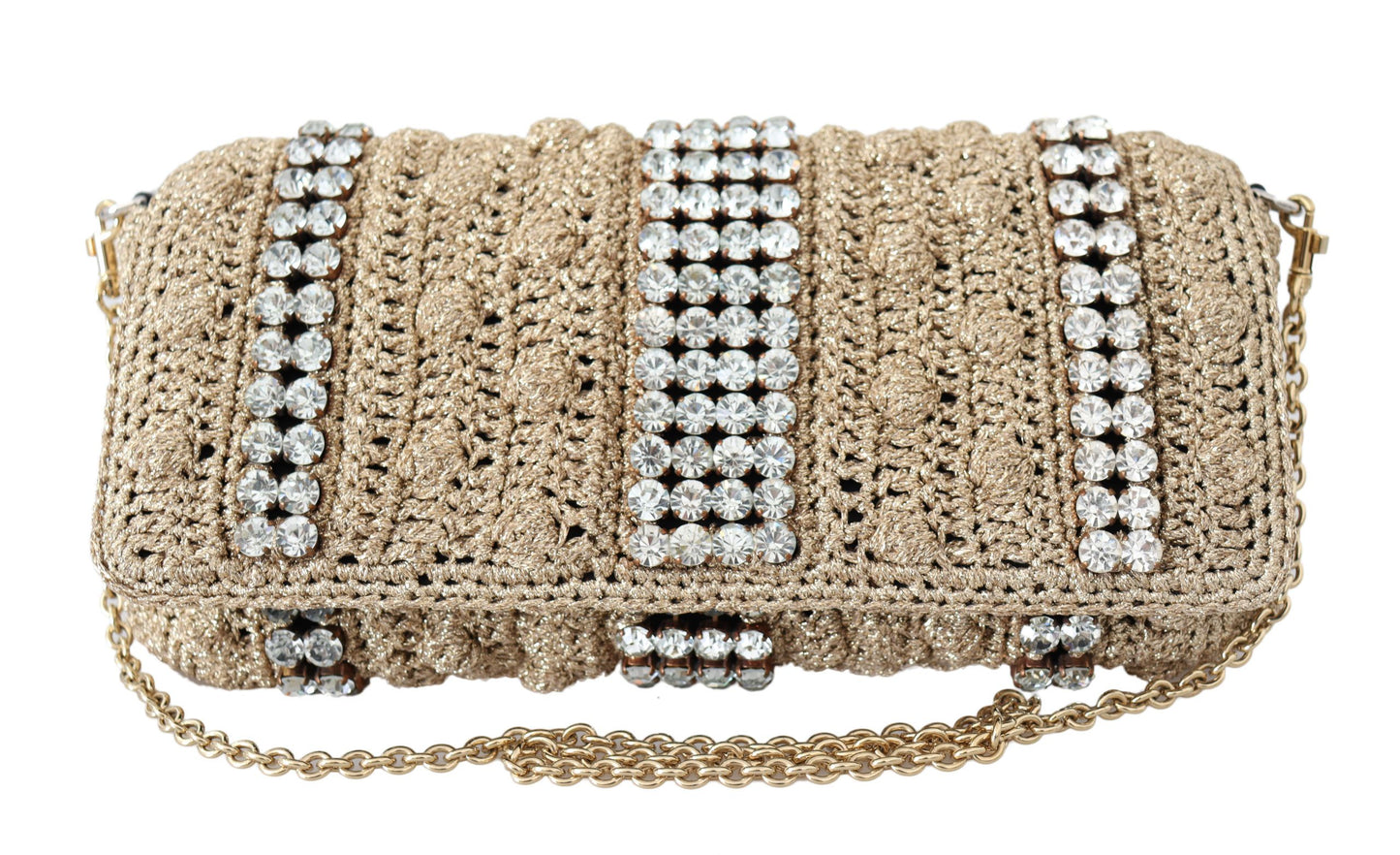 Dolce & Gabbana Exquisite Beige Crossbody Bag with Crystals