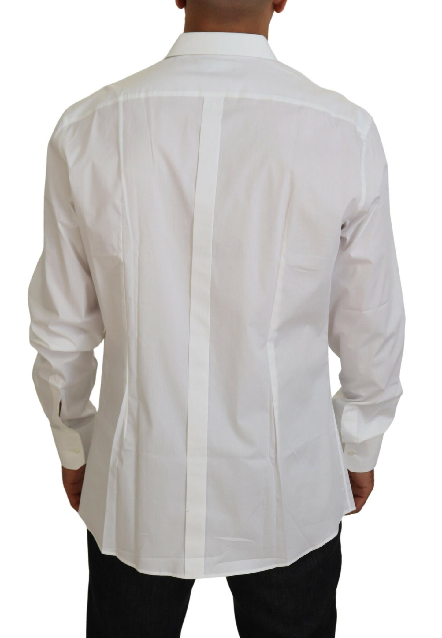 Dolce & Gabbana Elegant White Gold-Embellished Shirt