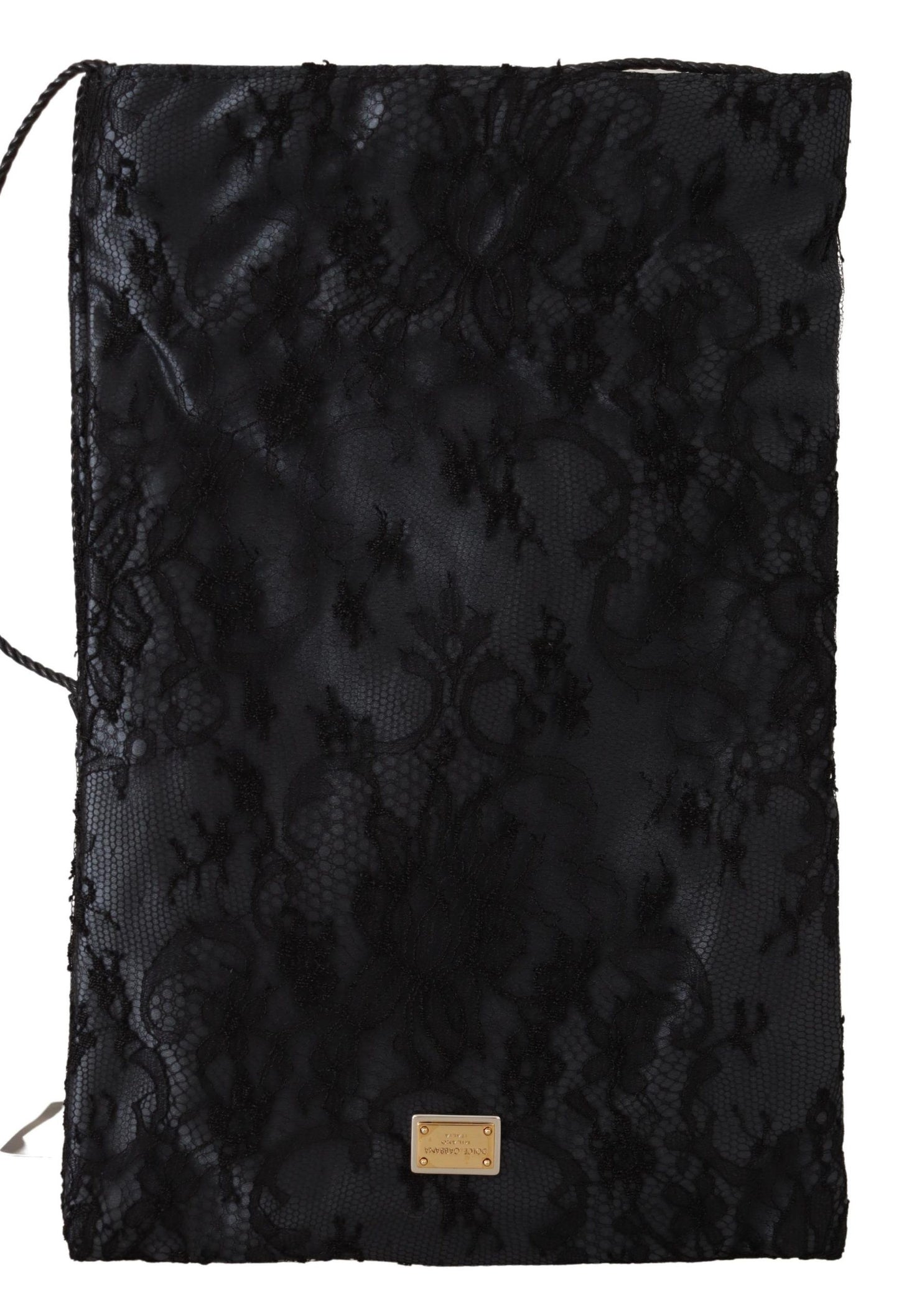 Dolce & Gabbana Elegant Satin Lace Drawstring Pouch