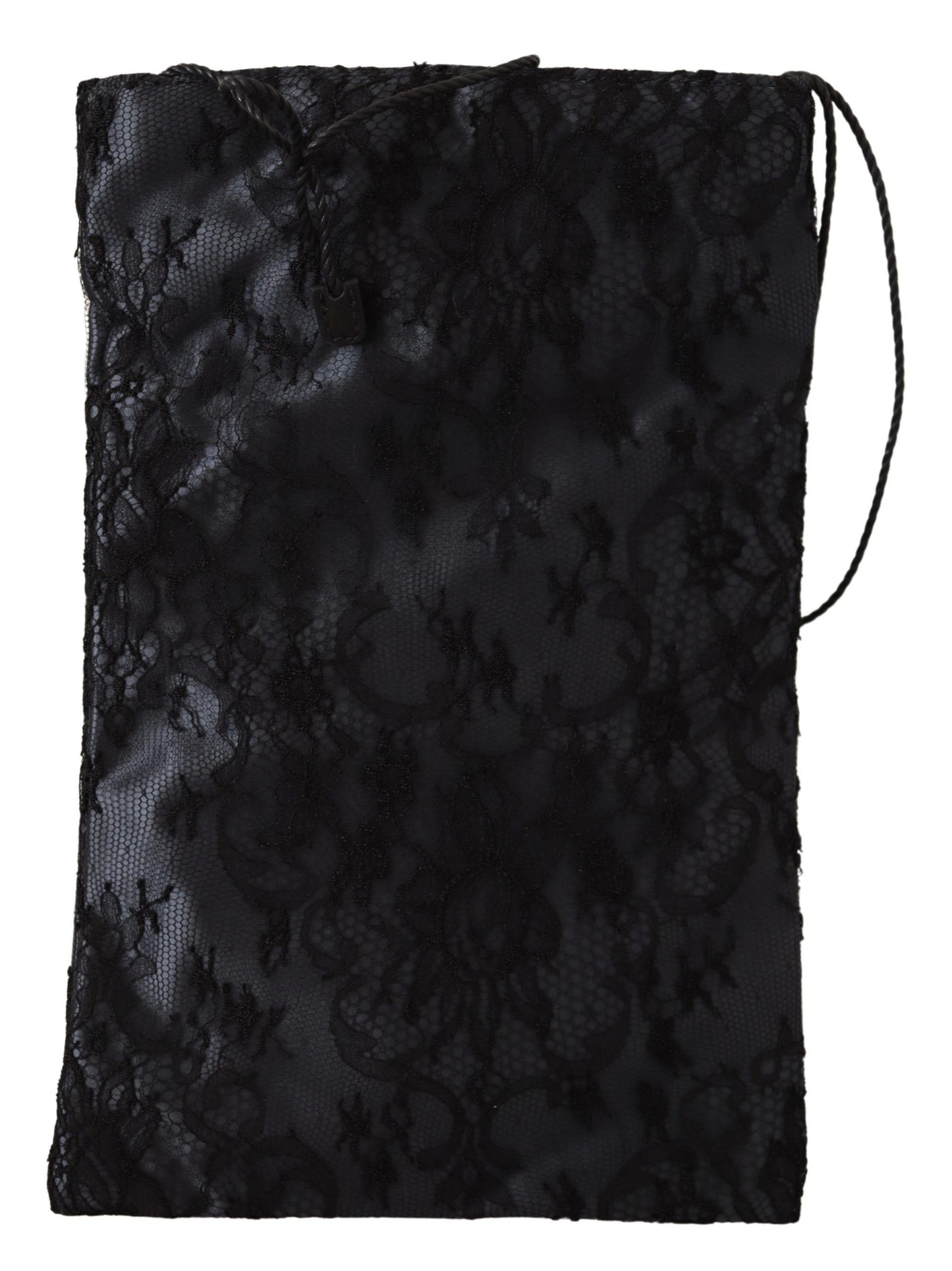 Dolce & Gabbana Elegant Satin Lace Drawstring Pouch