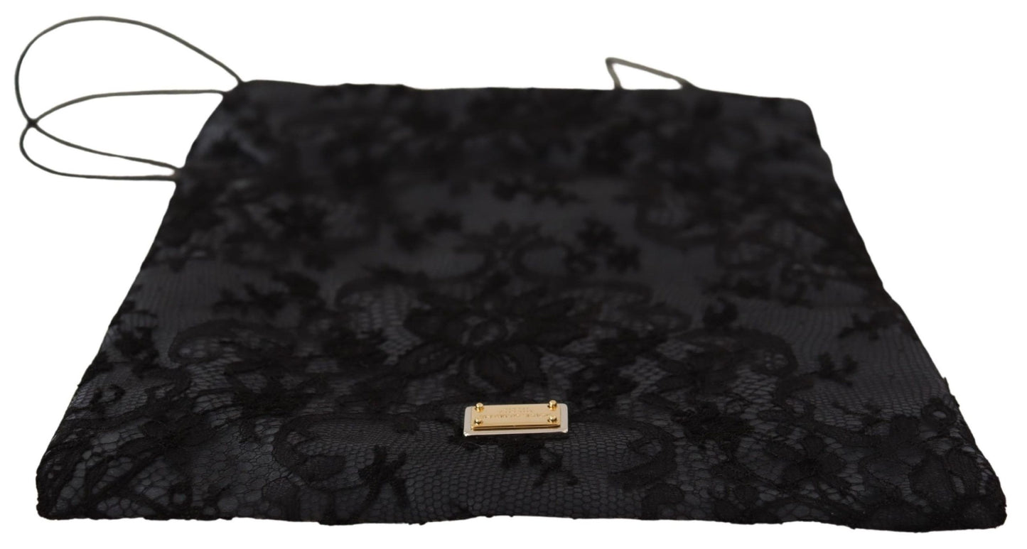 Dolce & Gabbana Elegant Satin Lace Drawstring Pouch