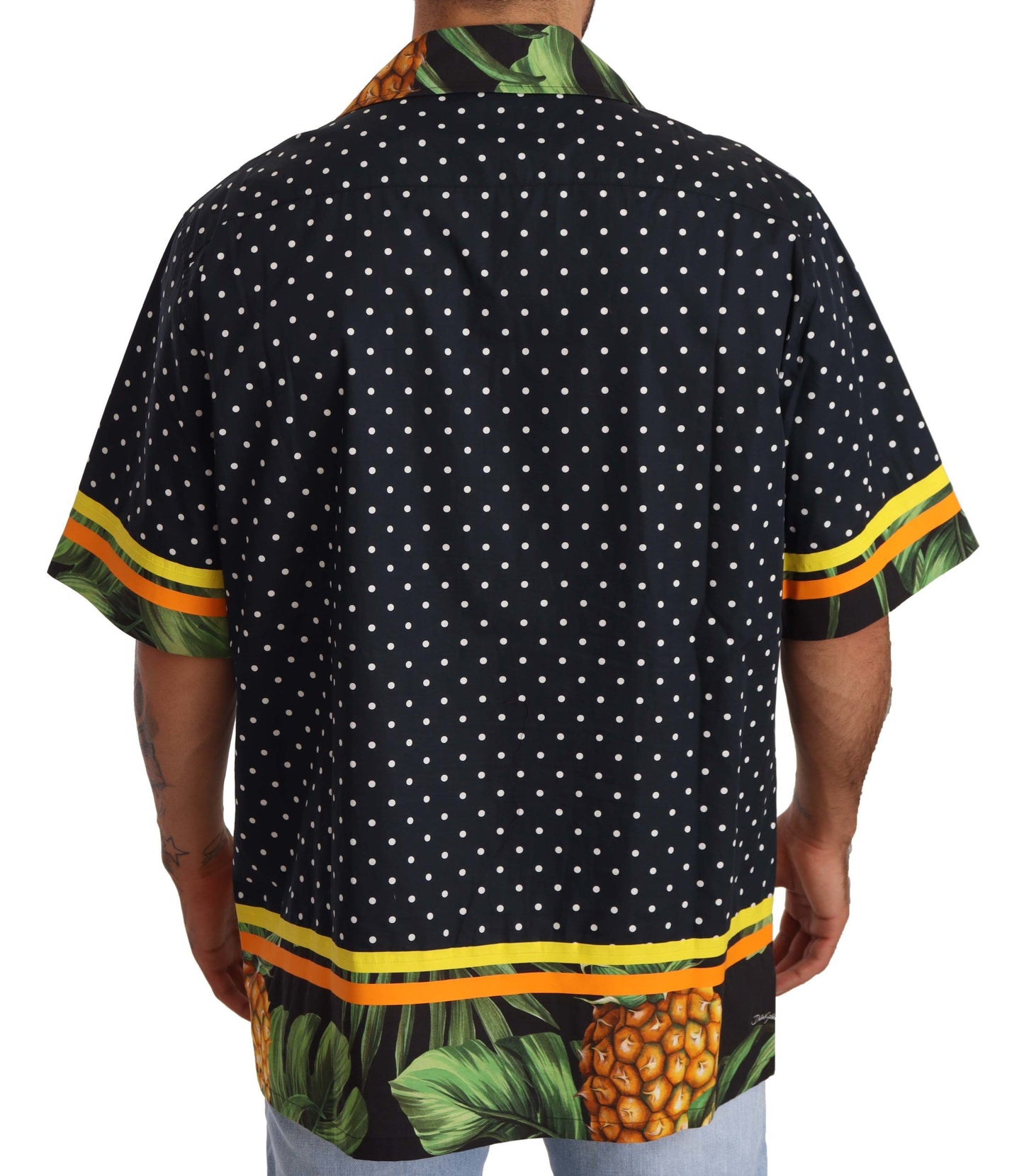 Dolce & Gabbana Polka Dot Pineapple Print Casual Shirt