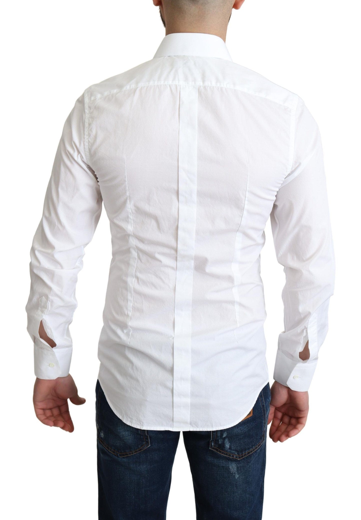 Dolce & Gabbana White Cotton Long Sleeves Men Formal Shirt