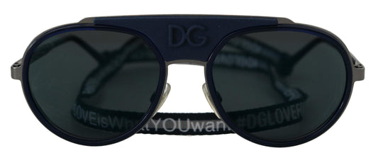 Dolce & Gabbana Elegant Unisex Blue Metal Sunglasses