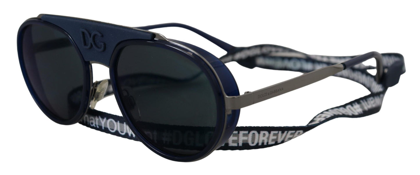 Dolce & Gabbana Elegant Unisex Blue Metal Sunglasses