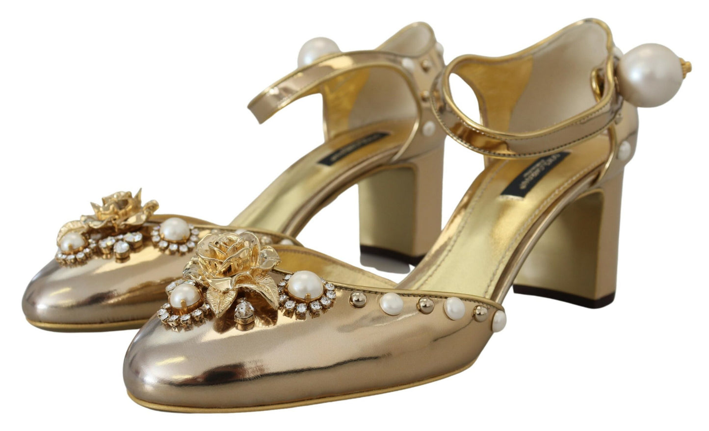 Dolce & Gabbana Elegant Gold Slingback Toe Sandals