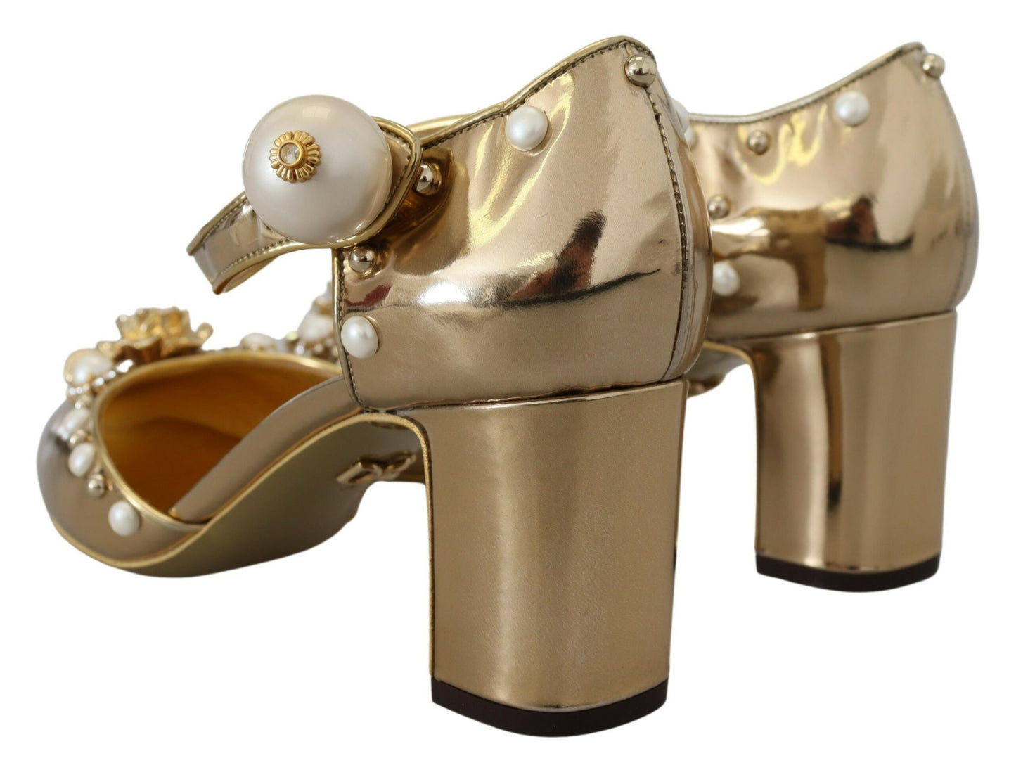 Dolce & Gabbana Elegant Gold Slingback Toe Sandals