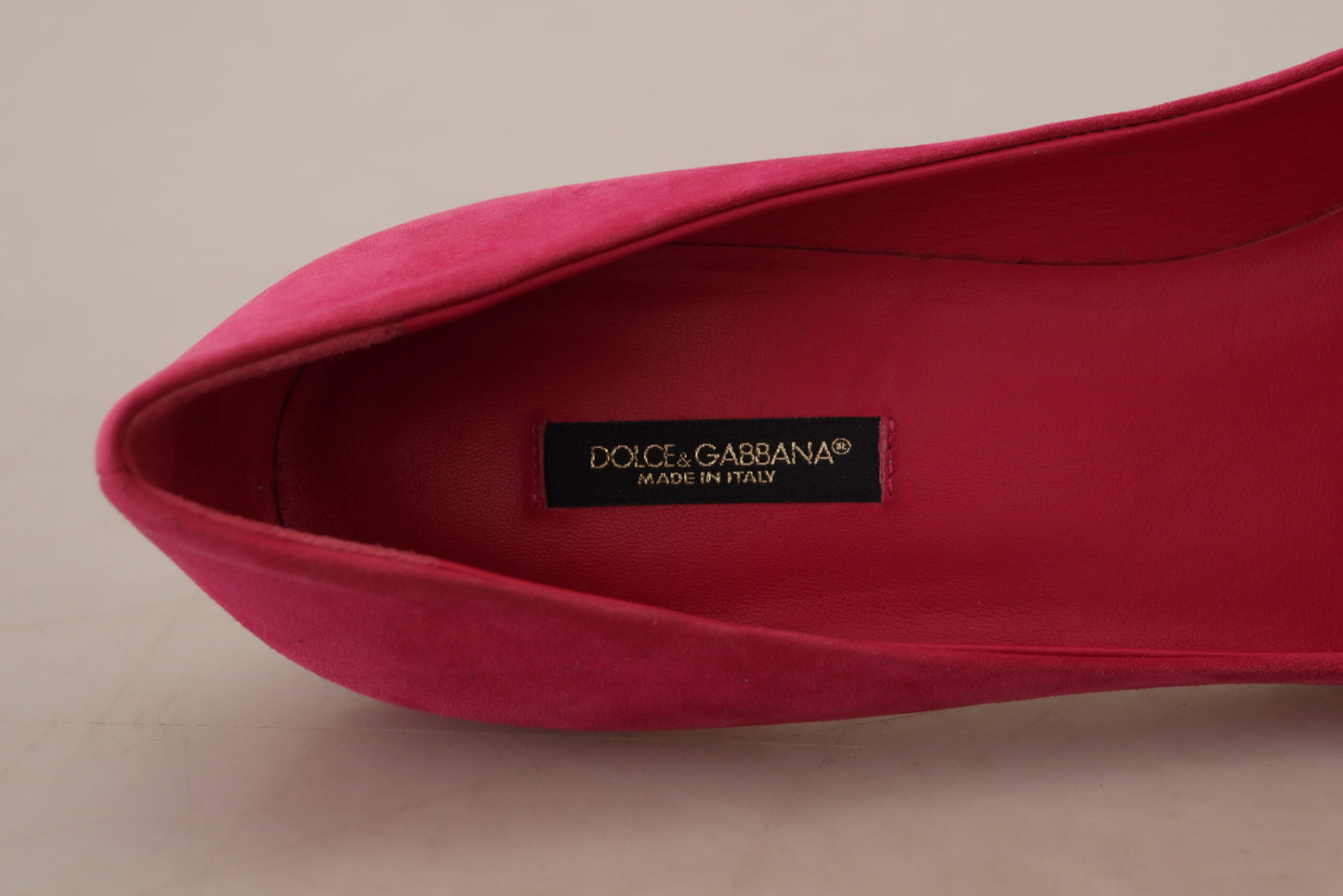 Dolce & Gabbana Elegant Pink Suede Pumps with Crystal Embellishments