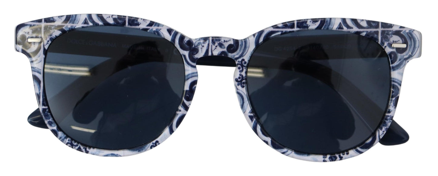 Dolce & Gabbana Majolica Blue Round Sunglasses for Women