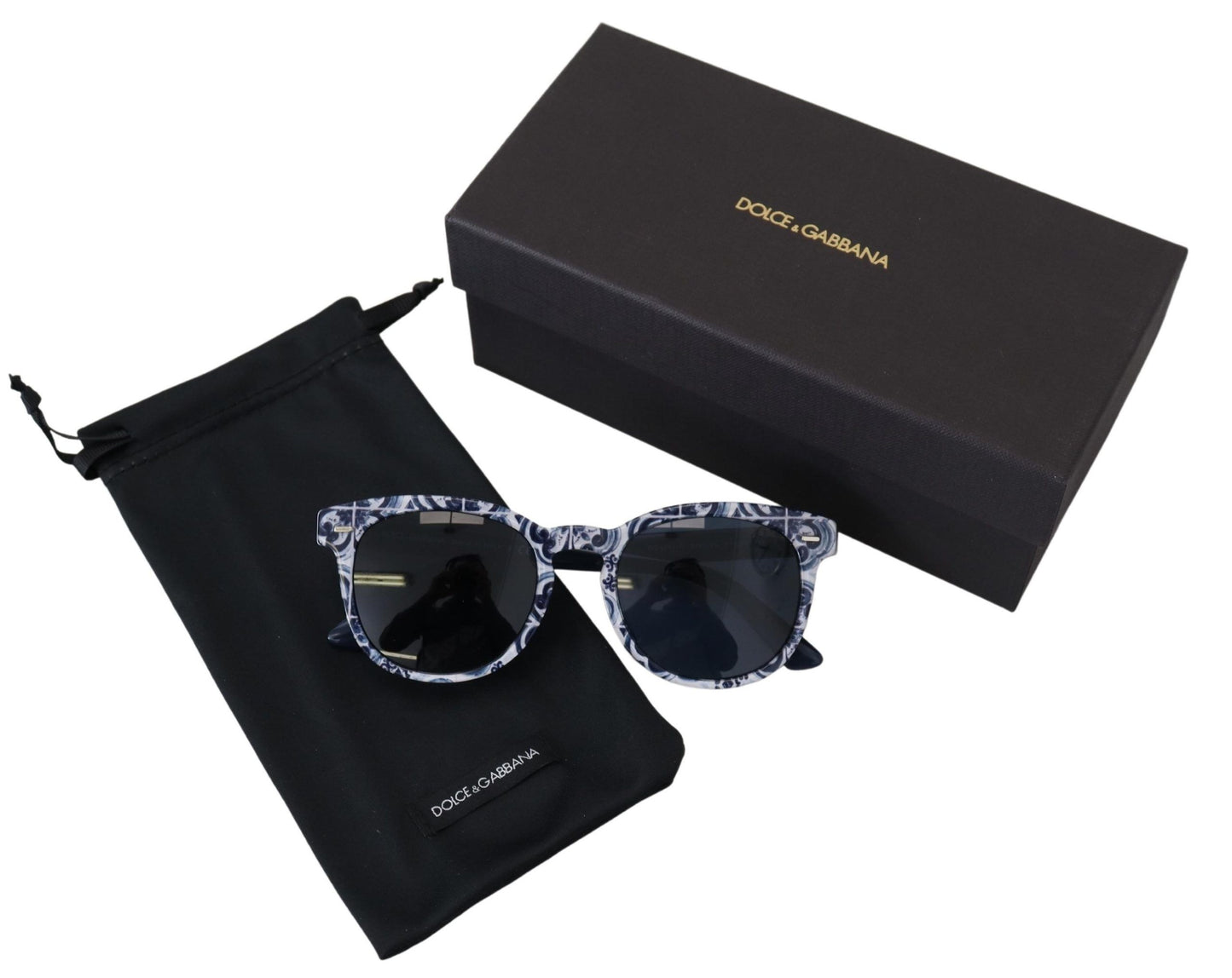 Dolce & Gabbana Majolica Blue Round Sunglasses for Women