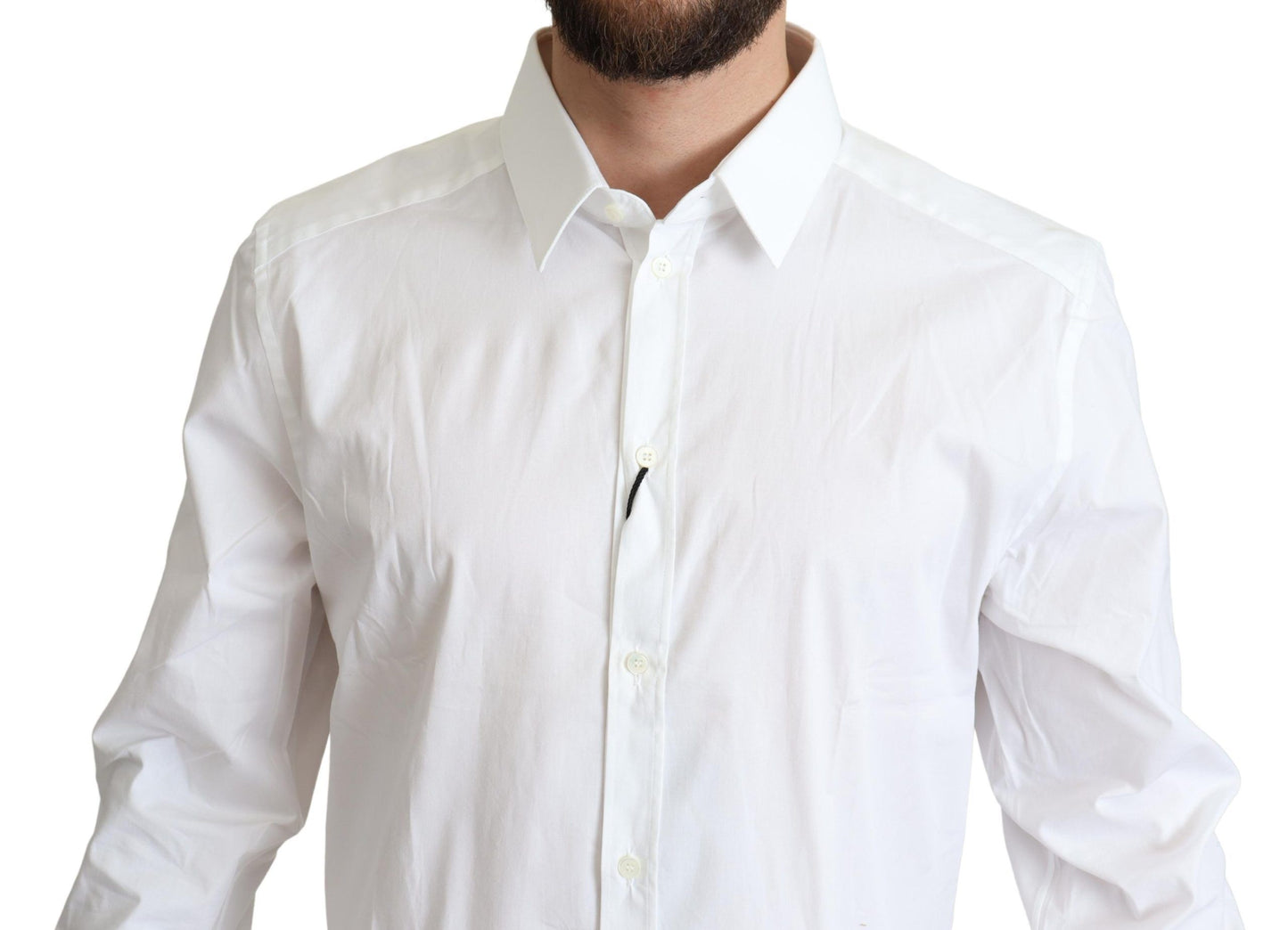 Dolce & Gabbana Elegant White Cotton Stretch Dress Shirt